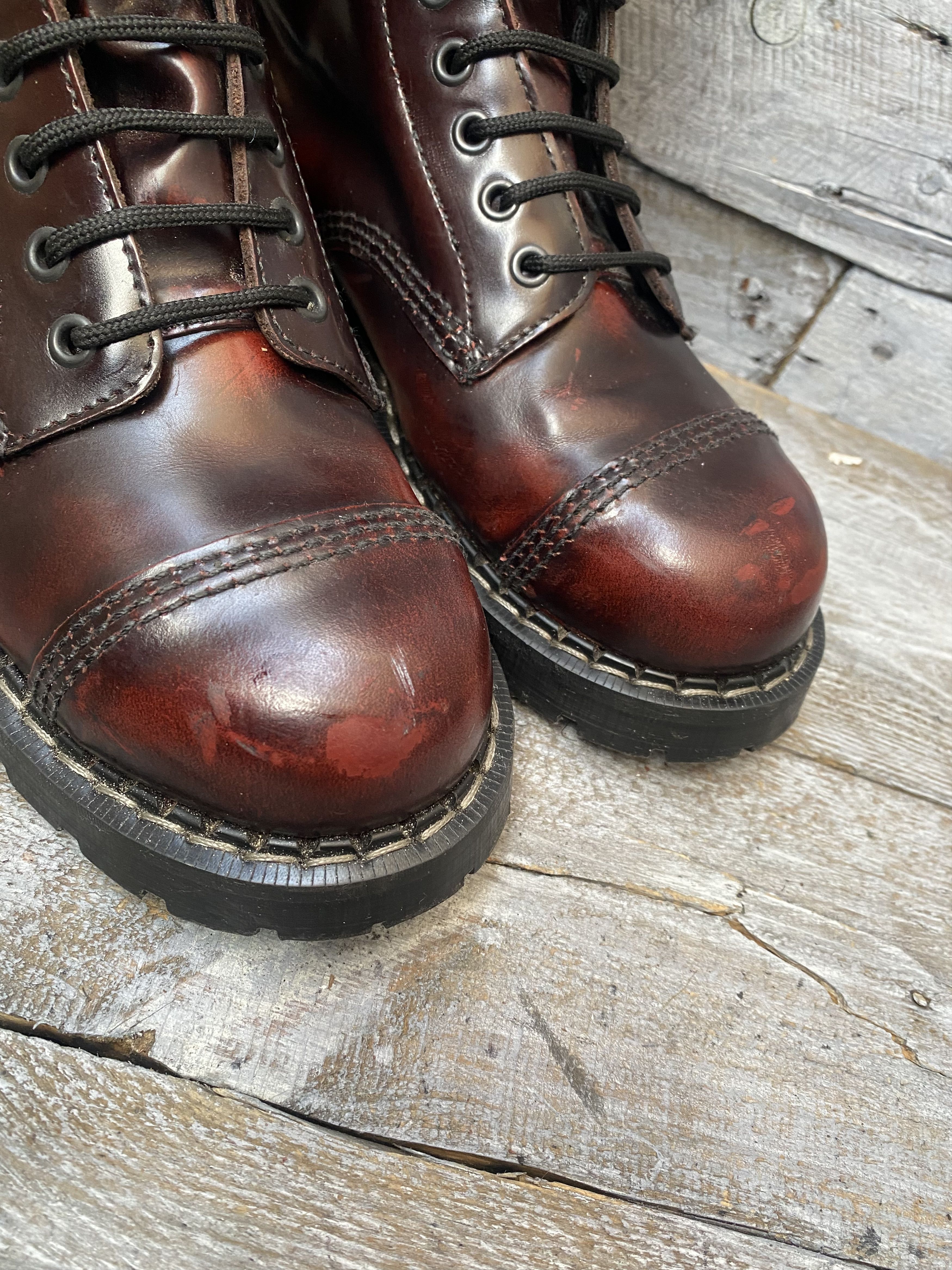 Vintage Grinder x Dr martens burgundy combat boots steel toe uk7 Size US 8 / EU 41 - 14 Thumbnail
