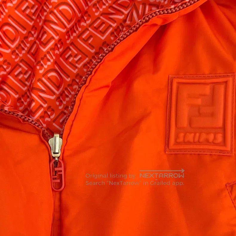 Fendi Fendi Neon Orange 3D Logo Zip-Up Hooded Jacket Size XS / US 0-2 / IT 36-38 - 8 Thumbnail