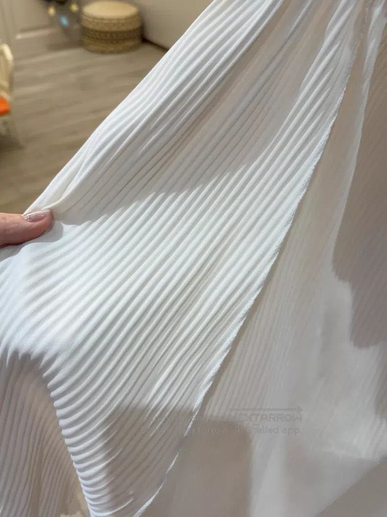 Issey Miyake Issey Miyake size:one size White Ruched Midi Skirt Size 42" / US 20 - 3 Thumbnail