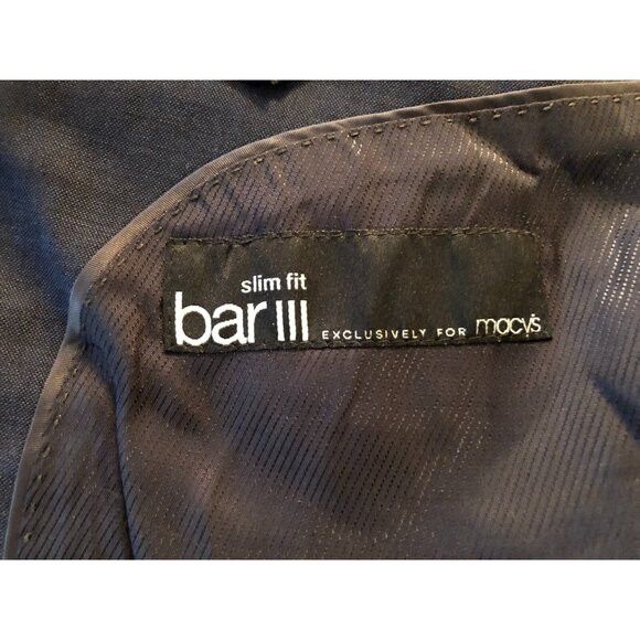 Bar III barIII men's blue 100%wool sport coat jacket blazer size:42R Size 42R - 9 Thumbnail