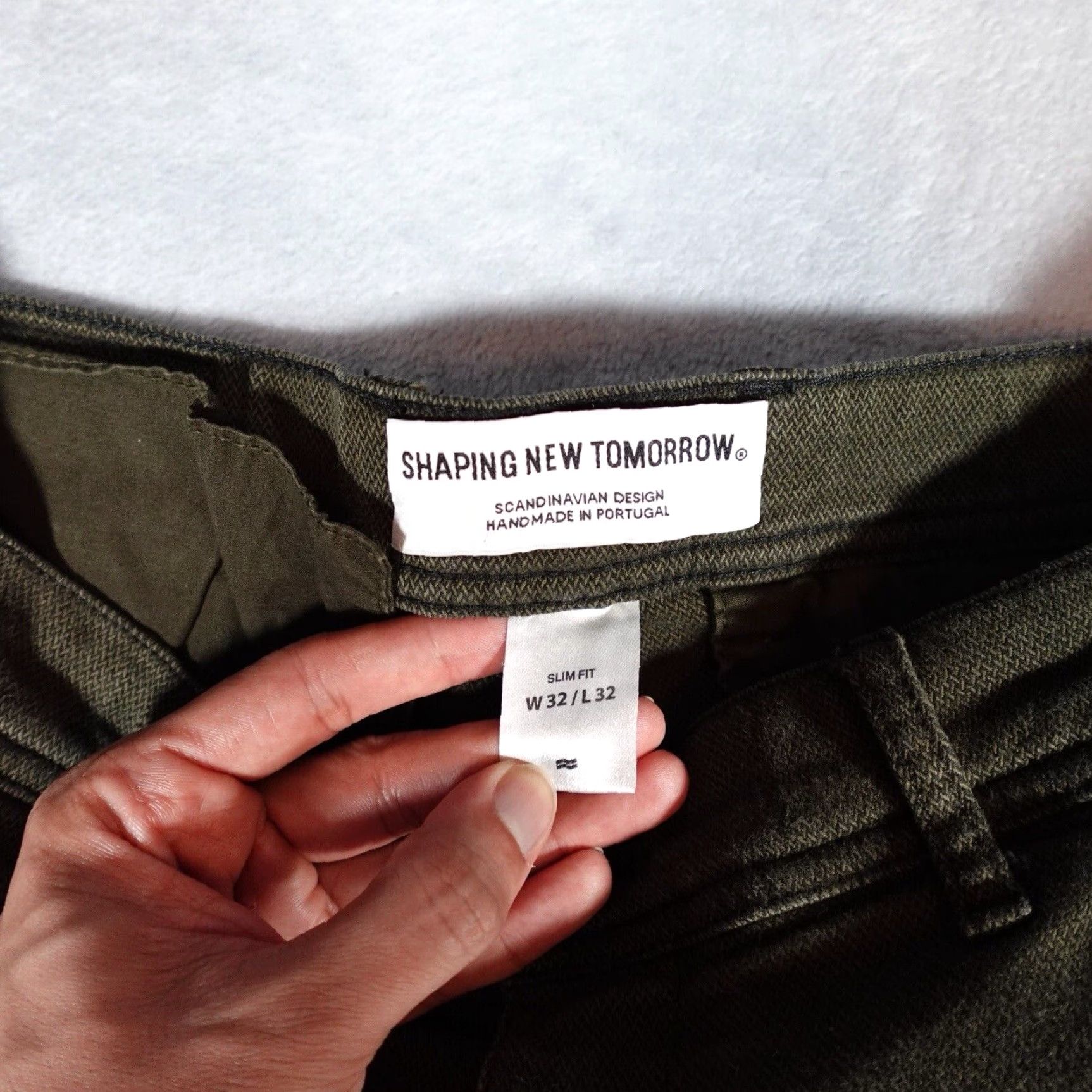 Vintage Shaping New Tomorrow Slim Fit Chino Pants Mens 31x30 Green Skinny Cotton Size US 31 - 5 Thumbnail