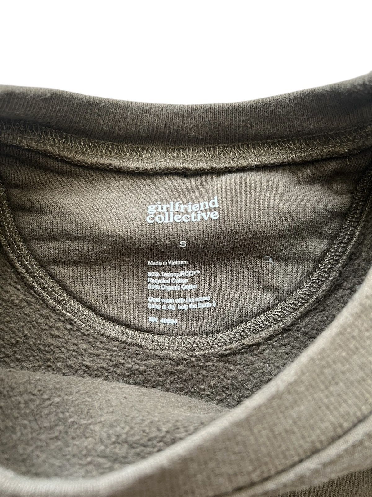 Girlfriend Collective Girlfriend Collective Olive Green Cropped Sweatshirt | S Size S / US 4 / IT 40 - 3 Thumbnail