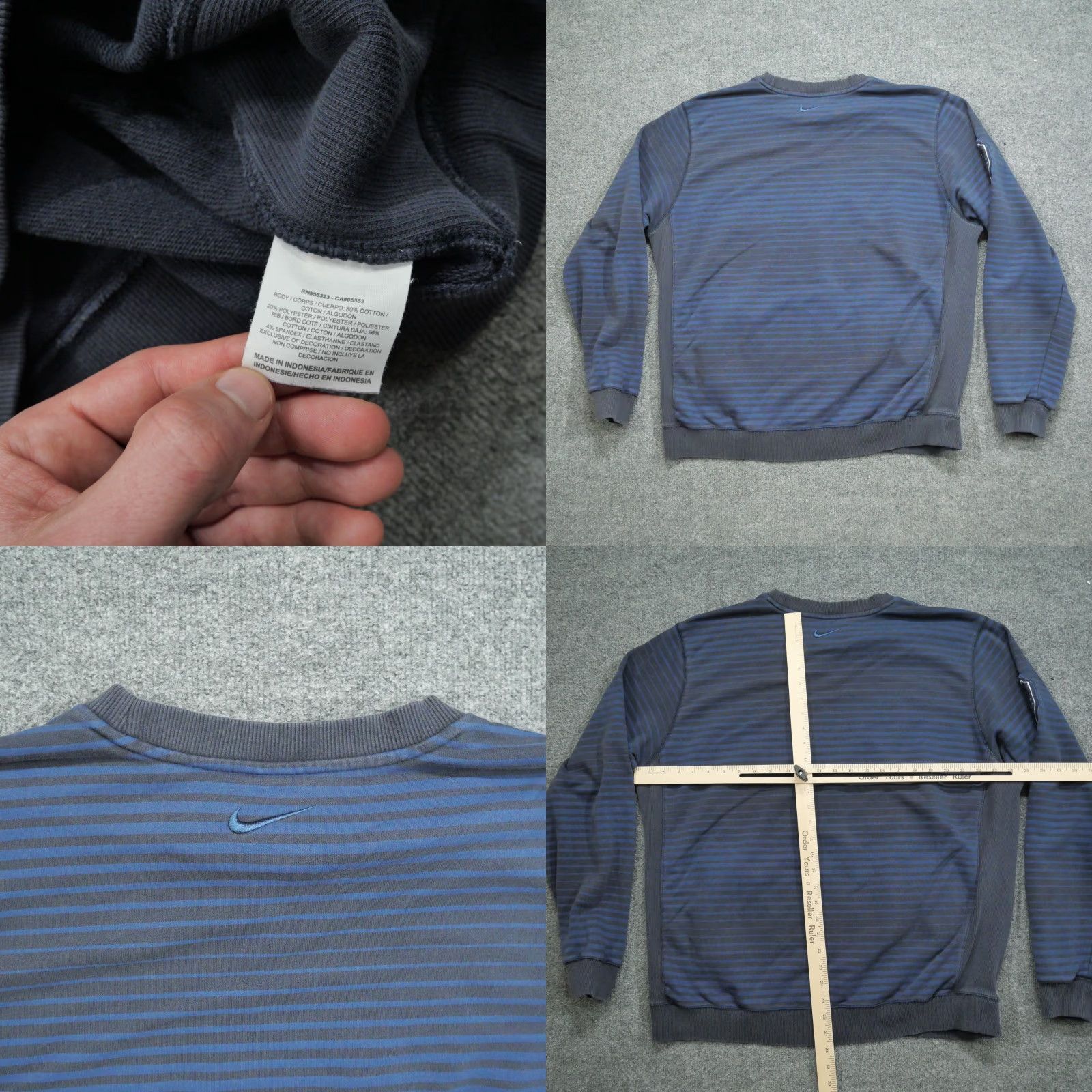 Nike Nike Sweatshirt Adult 2XL Blue Striped Pullover Lebron James Faded Size US XXL / EU 58 / 5 - 8 Thumbnail