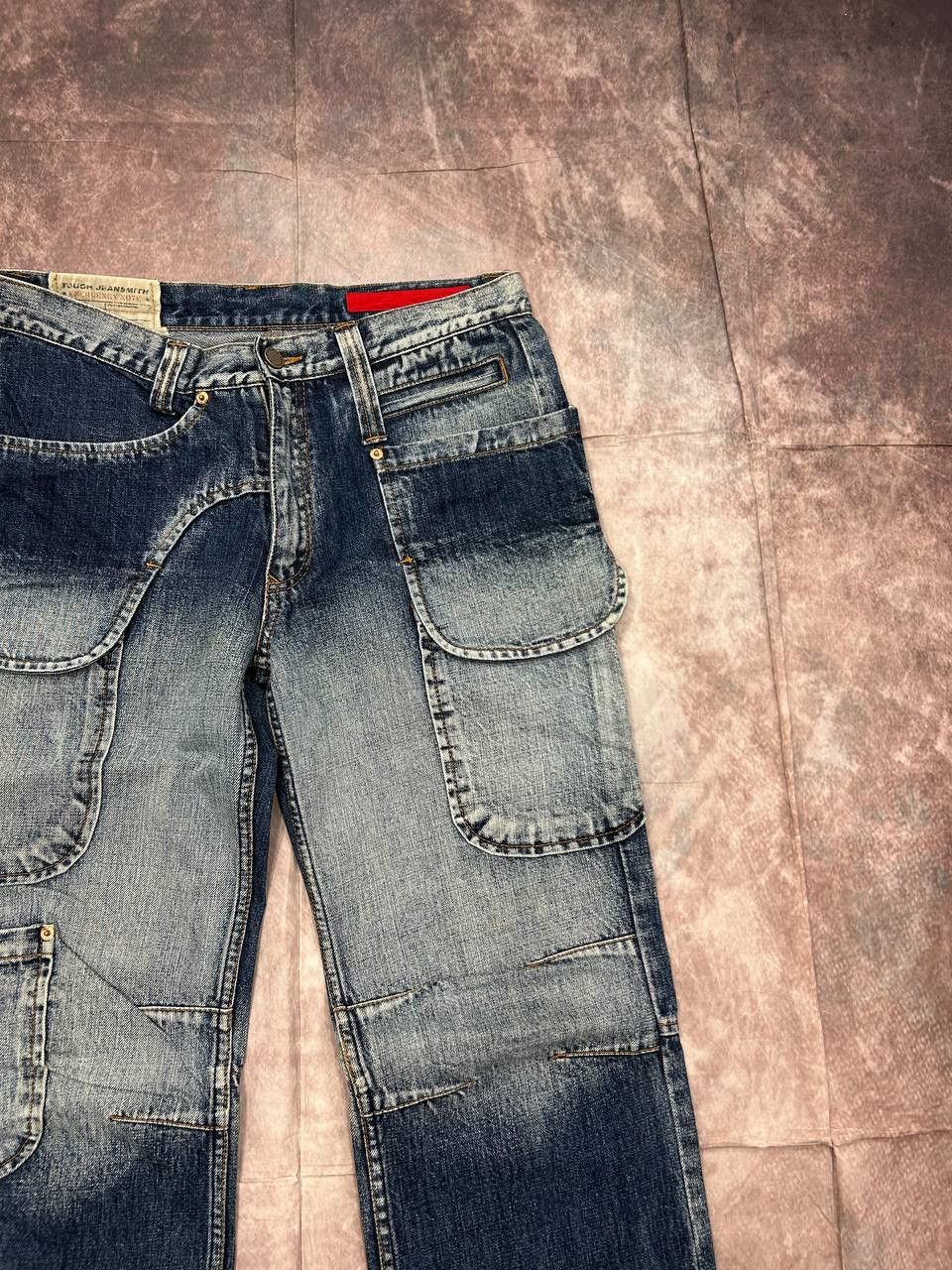 Tornado Mart Vintage TOUGH Jeansmith Multi Pocket Cargo Denim Jeans Size 32 Archive Y2K Distressed Size US 32 / EU 48 - 5 Thumbnail