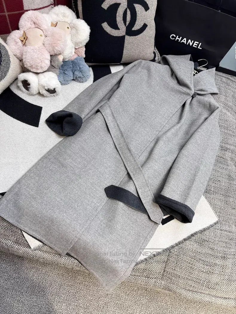 Hermes Hermes Grey with Dark Grey Lining, One Button Hooded, Belt Size XXS / US 00 / IT 34 - 9 Thumbnail