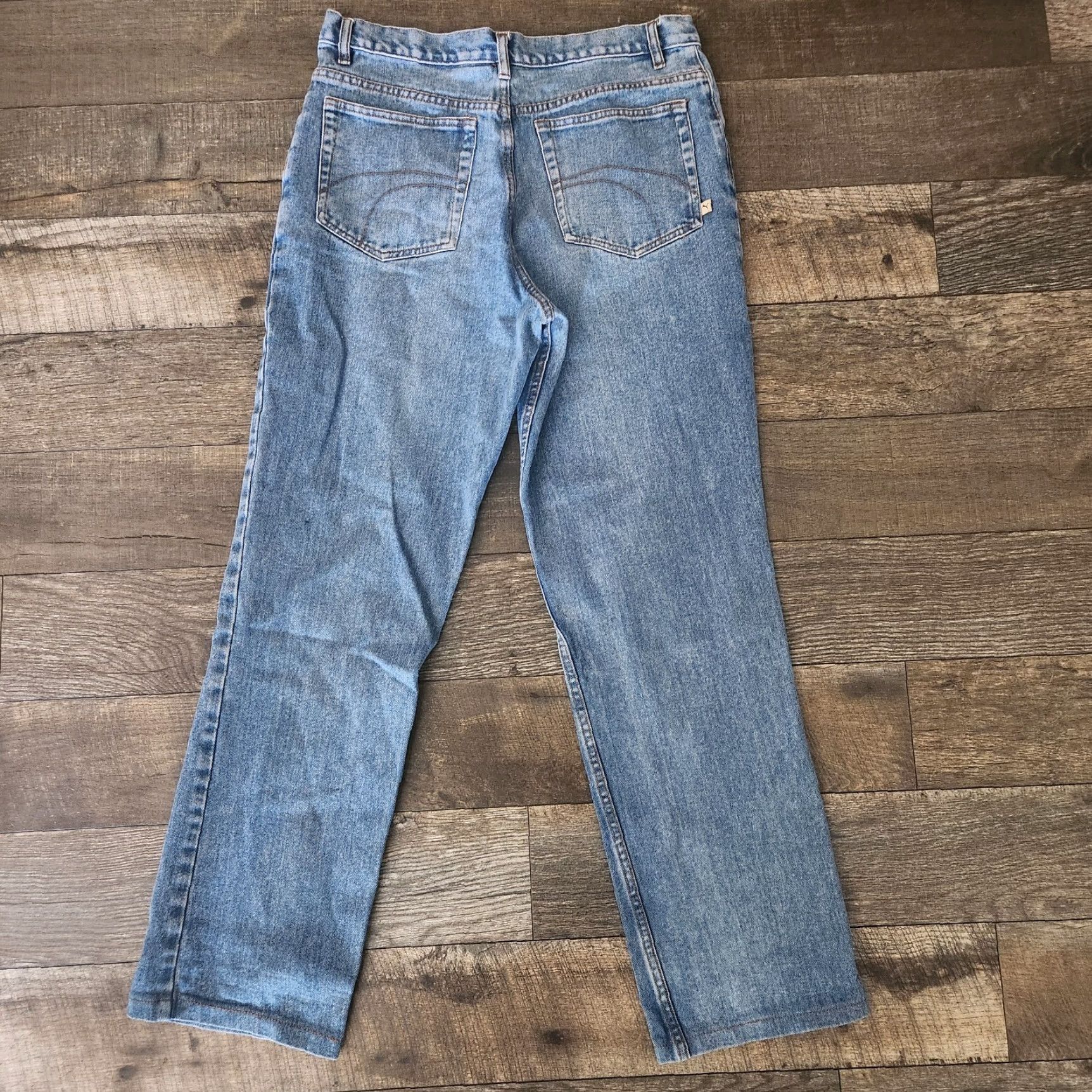 Puma VINTAGE PUMA Jeans Men's 33x33 Y2K Light Wash Hip Hop Skater Street Wear Jeans 33 in Inseam 5-Pocket Denim Cotton Blue Regular Men Size US 33 - 3 Thumbnail
