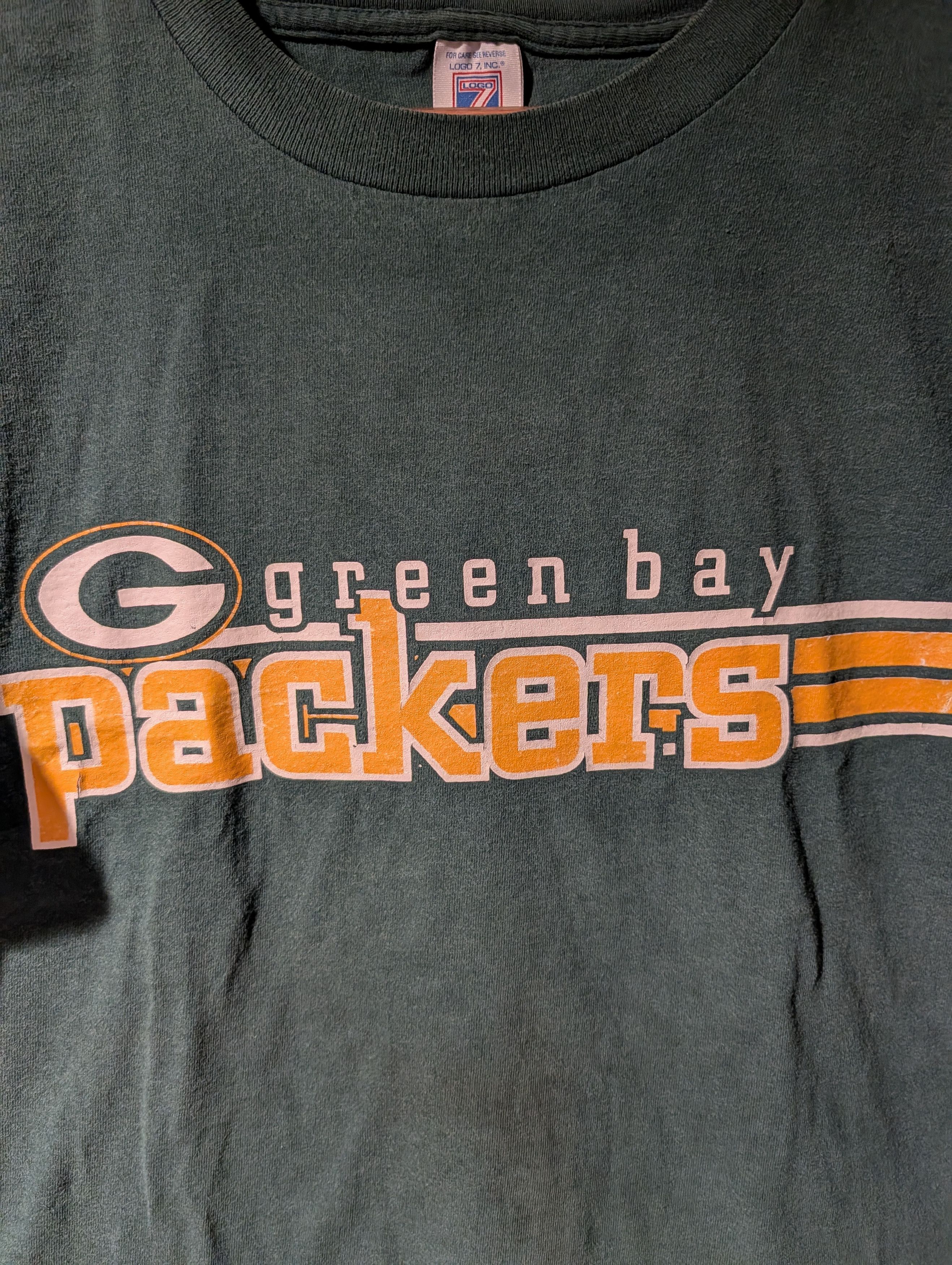 NFL Vintage 90s Green Bay Packers NFL Football Logo 7 T-Shirt Size US XL / EU 56 / 4 - 2 Thumbnail