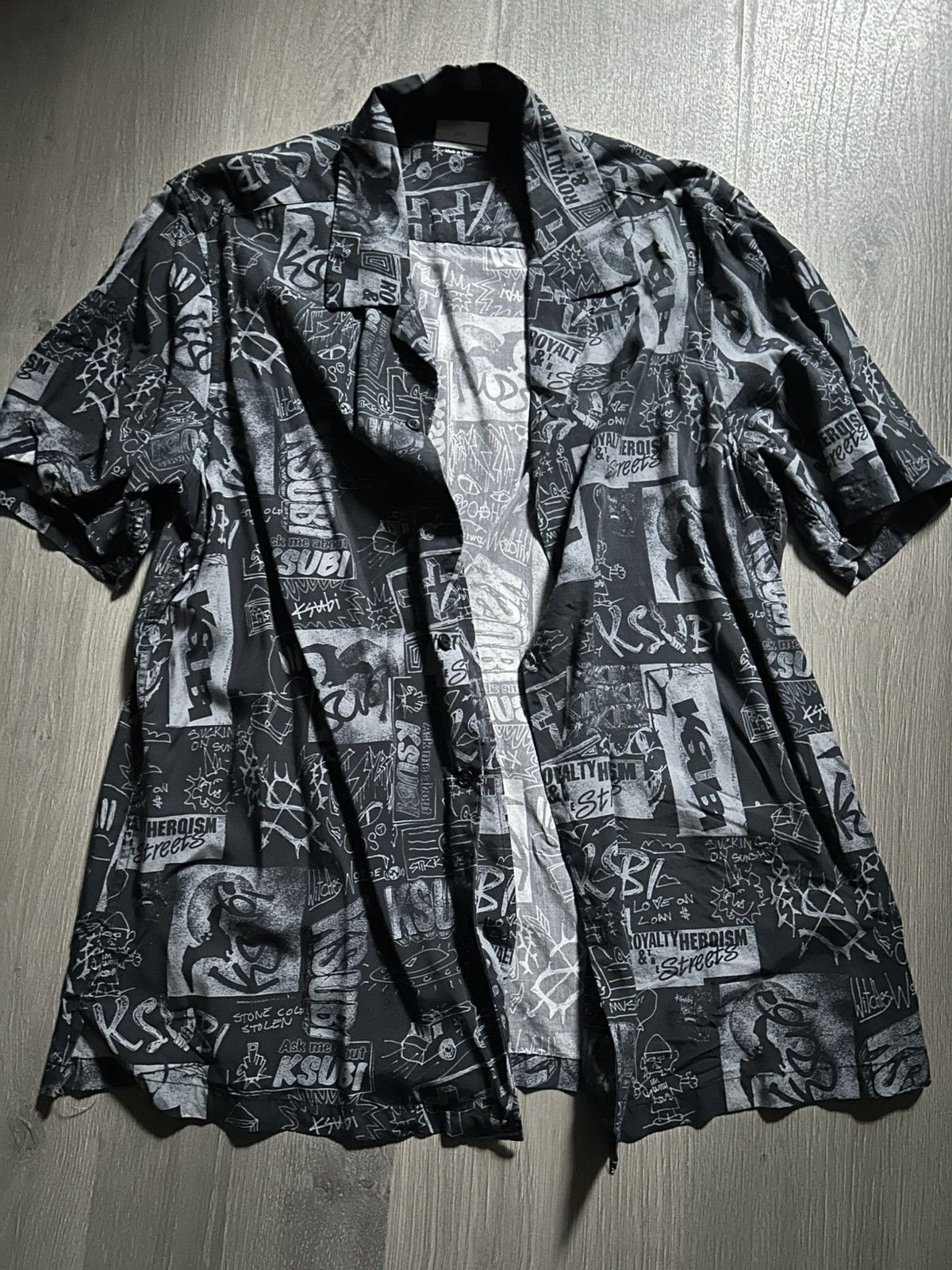 Designer × Ksubi Ksubi ( black mesh up resort ss button up) Size US M / EU 48-50 / 2 - 3 Thumbnail
