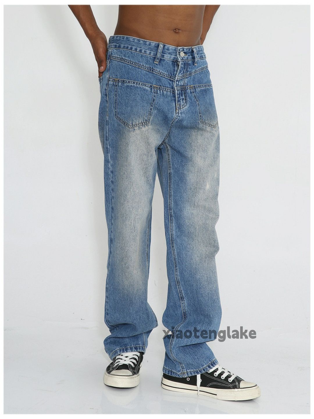 rusty washed faded skate hiphop utility jeans