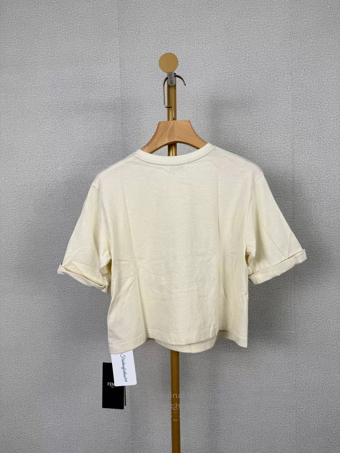Fendi FENDI Beige Double F Short Sleeve T-Shirt. Size US XXS / EU 40 - 2 Thumbnail