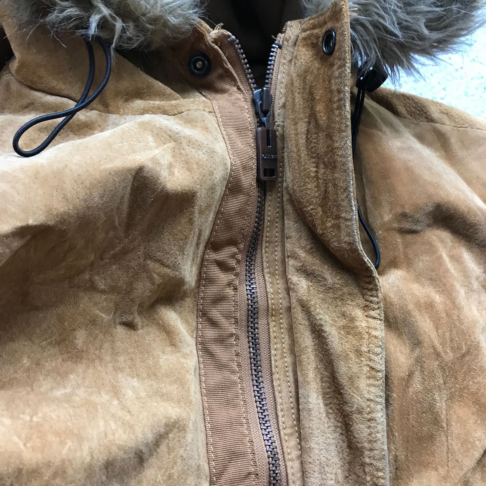 Wilsons Leather Wilsons Leather M. Julian Jacket Large Suede Faux Fur Trim Size L / US 10 / IT 46 - 11 Thumbnail