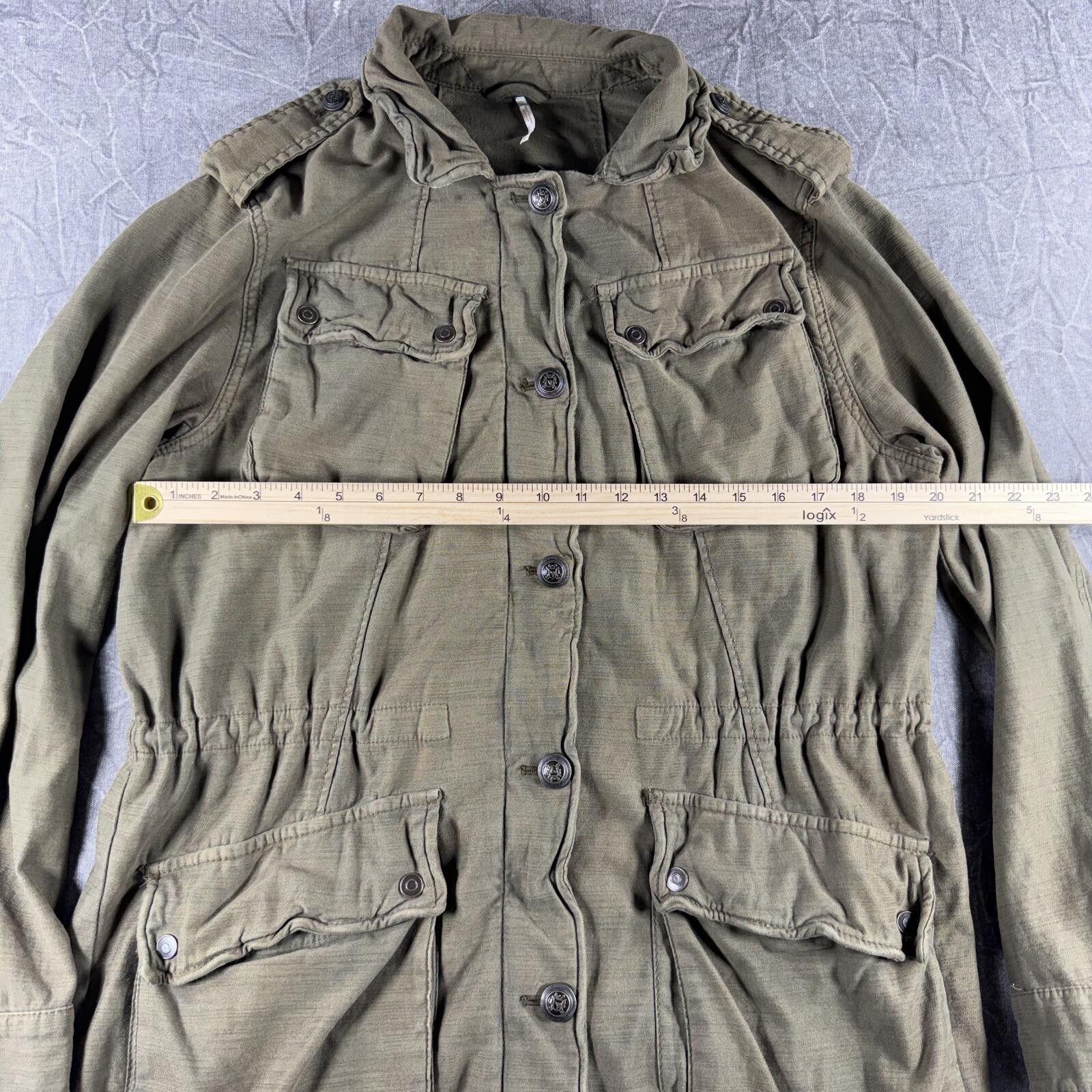 Free People Free People Jacket Women's L Green Utility Cargo Olive Size M / US 6-8 / IT 42-44 - 3 Thumbnail