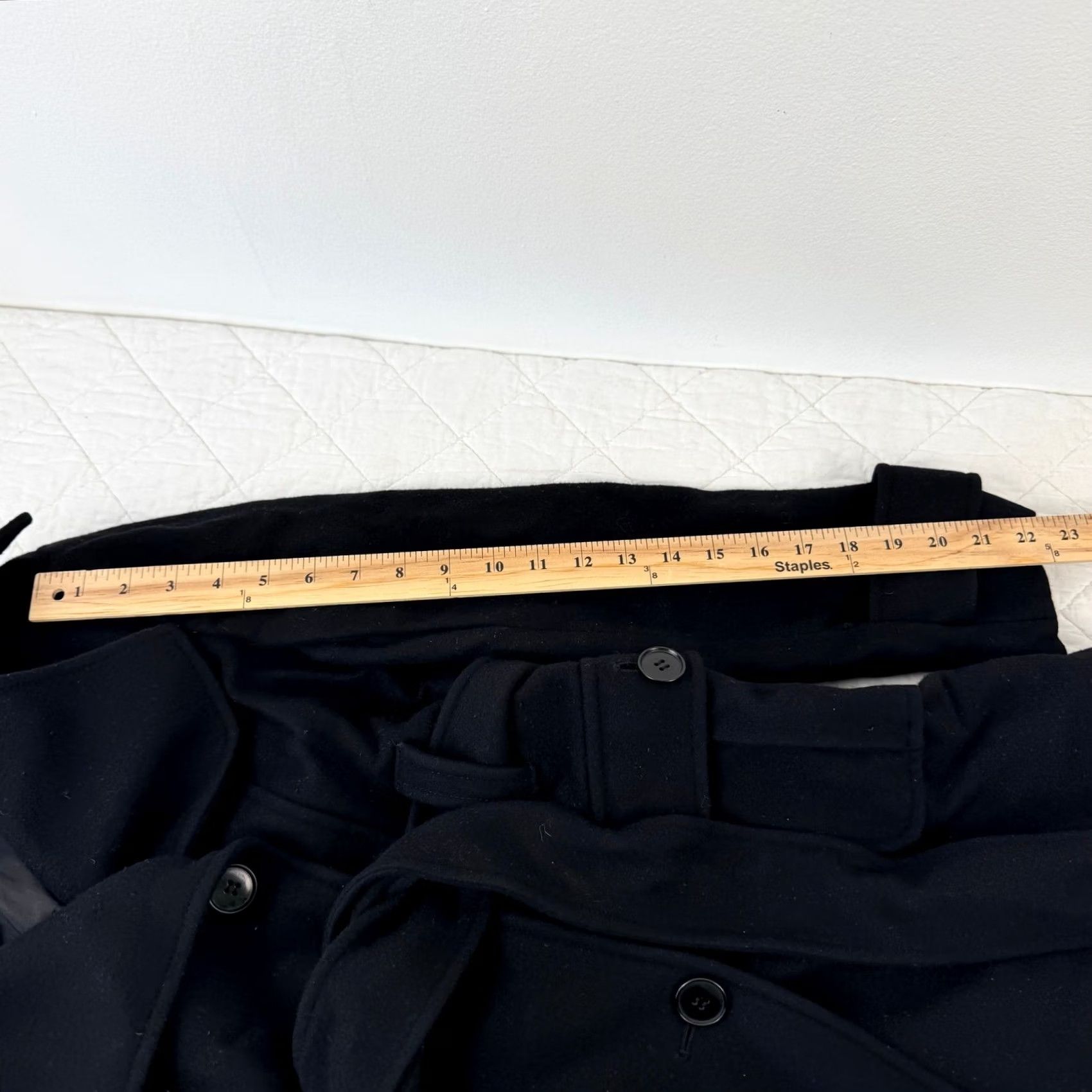 Vintage Joe's Jeans Black Wool Cashmere Blend Double Breasted Belted Trench Coat Small Size 28" / US 6 / IT 42 - 7 Thumbnail
