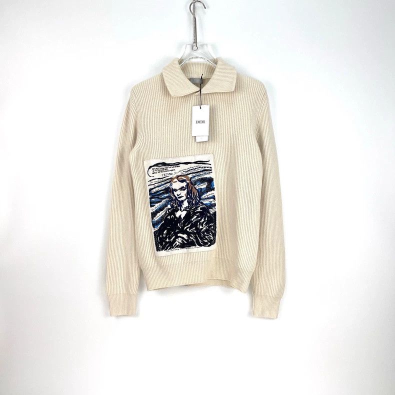 Dior Dior Beige vertical portrait stitching pattern wool cashmer Size US S / EU 44-46 / 1 - 3 Thumbnail