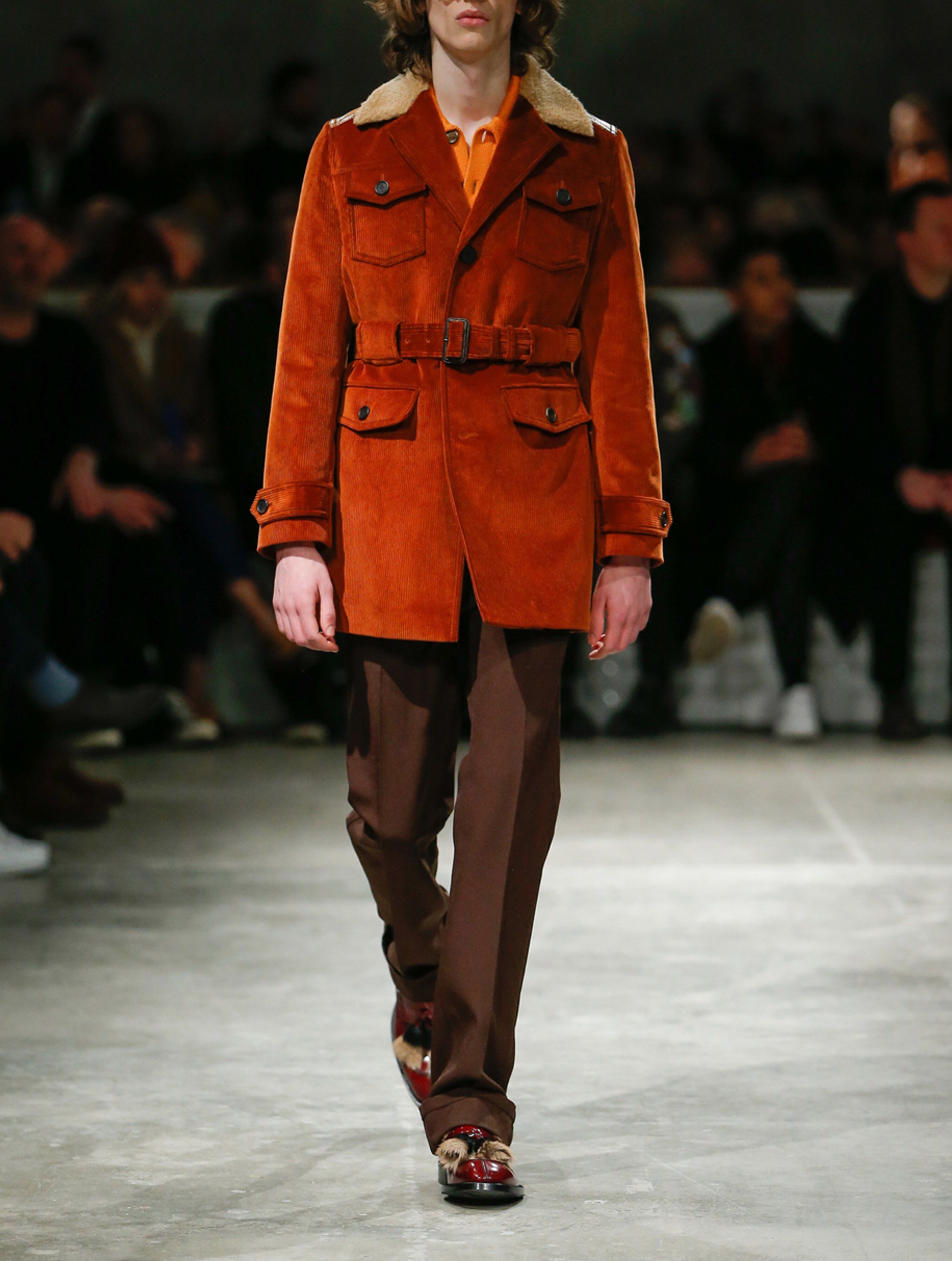 Prada A/W 2017 RUNWAY SHEEP FUR SHEARLING CORDUROY TRENCH COAT Size US M / EU 48-50 / 2 - 1 Thumbnail