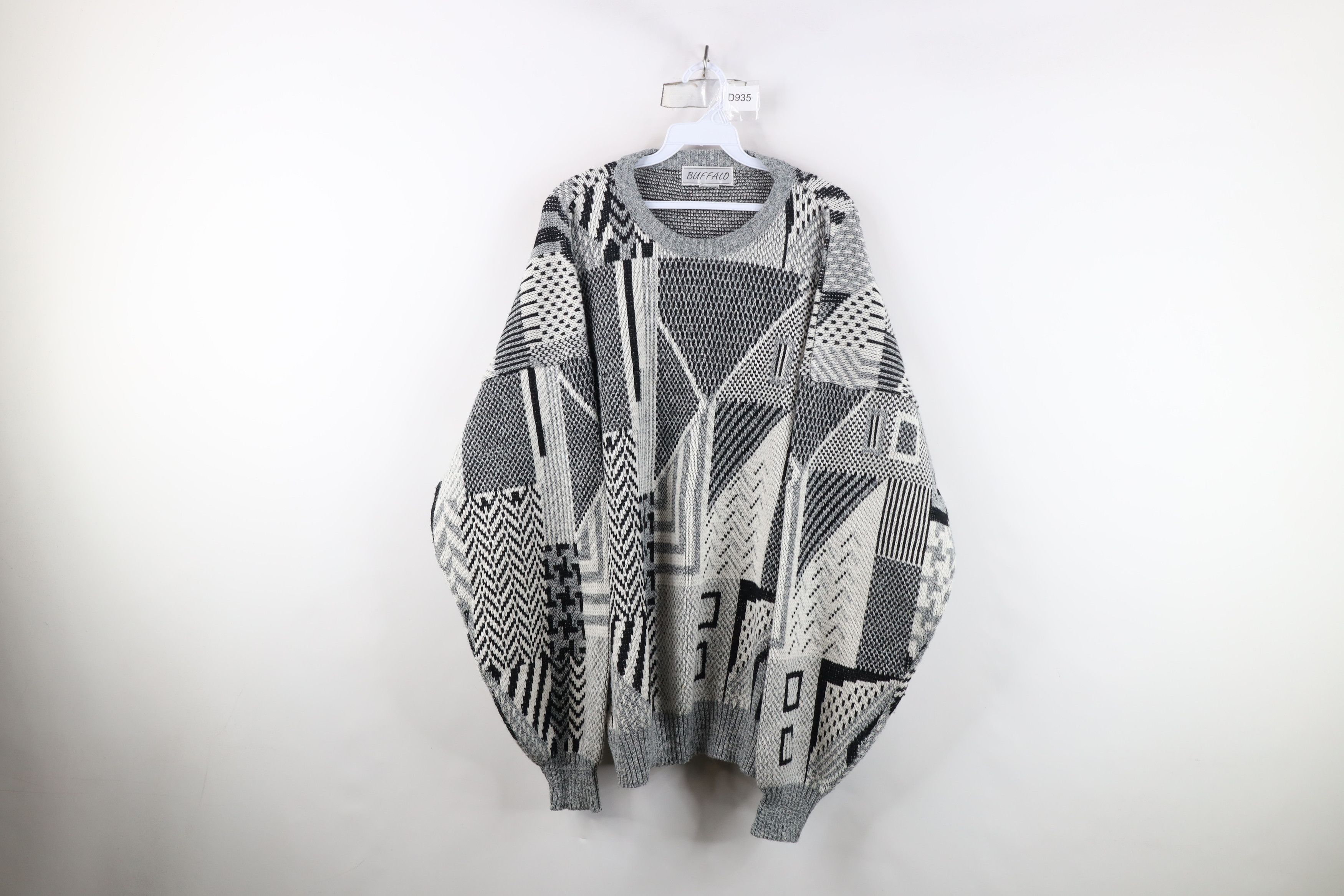 Vintage Vintage 90s Coogi Style Geometric Knit Crewneck Sweater Size US XL / EU 56 / 4 - 1 Thumbnail