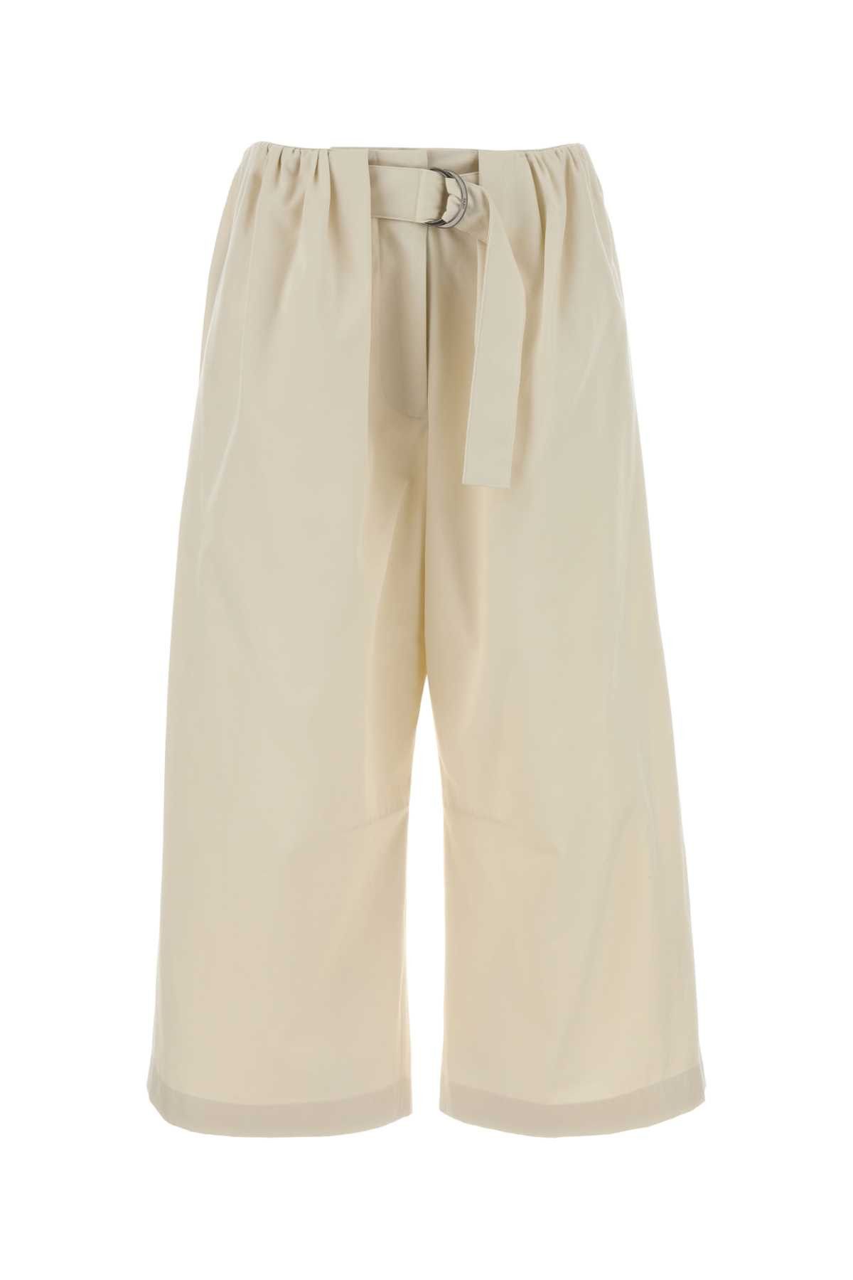 Loewe Ivory Cotton Blend Wide-Leg Pant Size 28" / US 6 / IT 42 - 1 Thumbnail