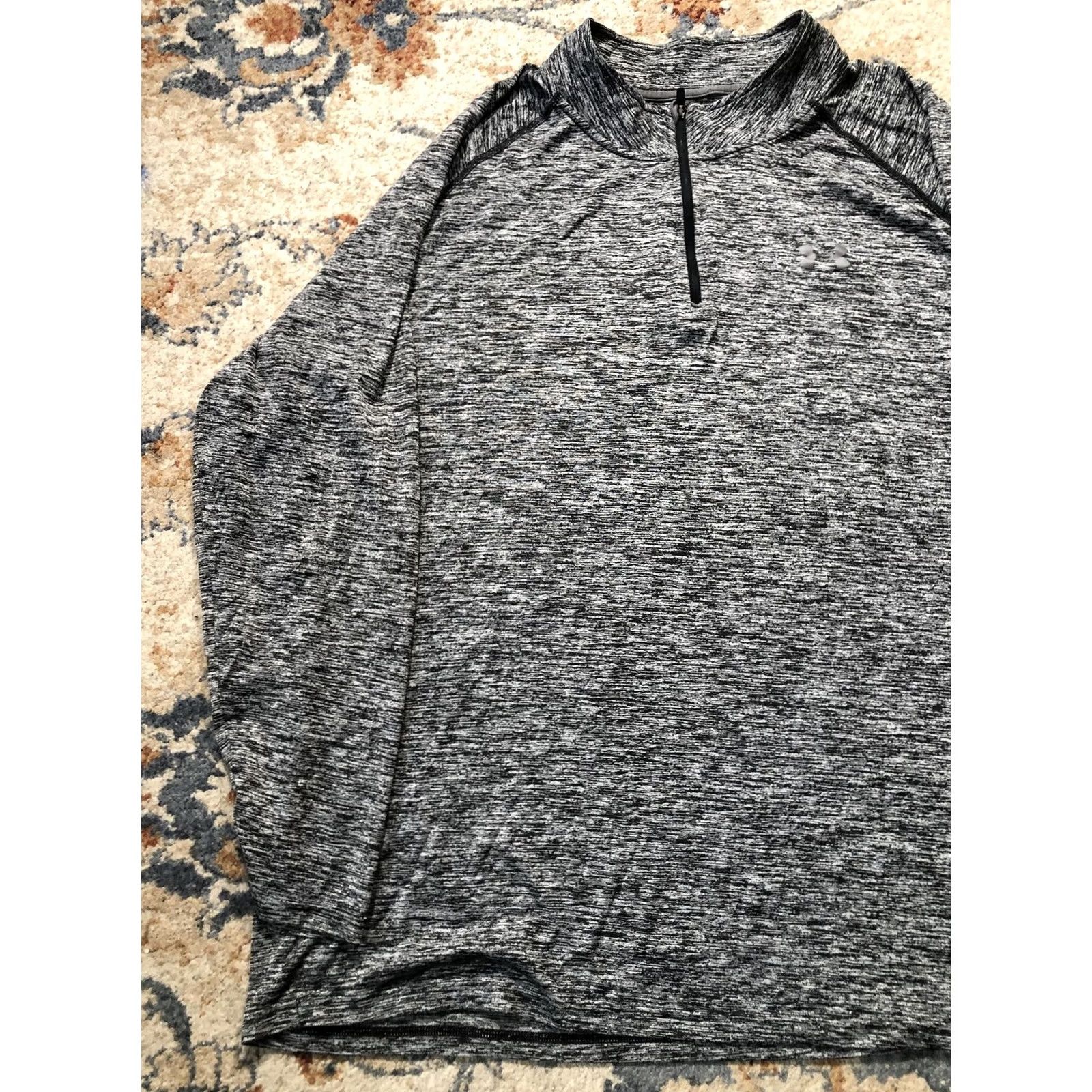 Under Armour Under Armour HeatGear Shirt Mens 3XL Gray Quarter Zip Long Sleeve Pullover Loose Size US XXL / EU 58 / 5 - 3 Thumbnail