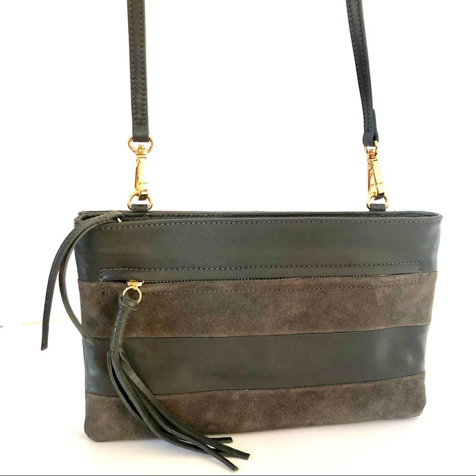 Other Kooba Leather Crossbody Suede Stripes Gray Leather Bag Size ONE SIZE - 3 Thumbnail
