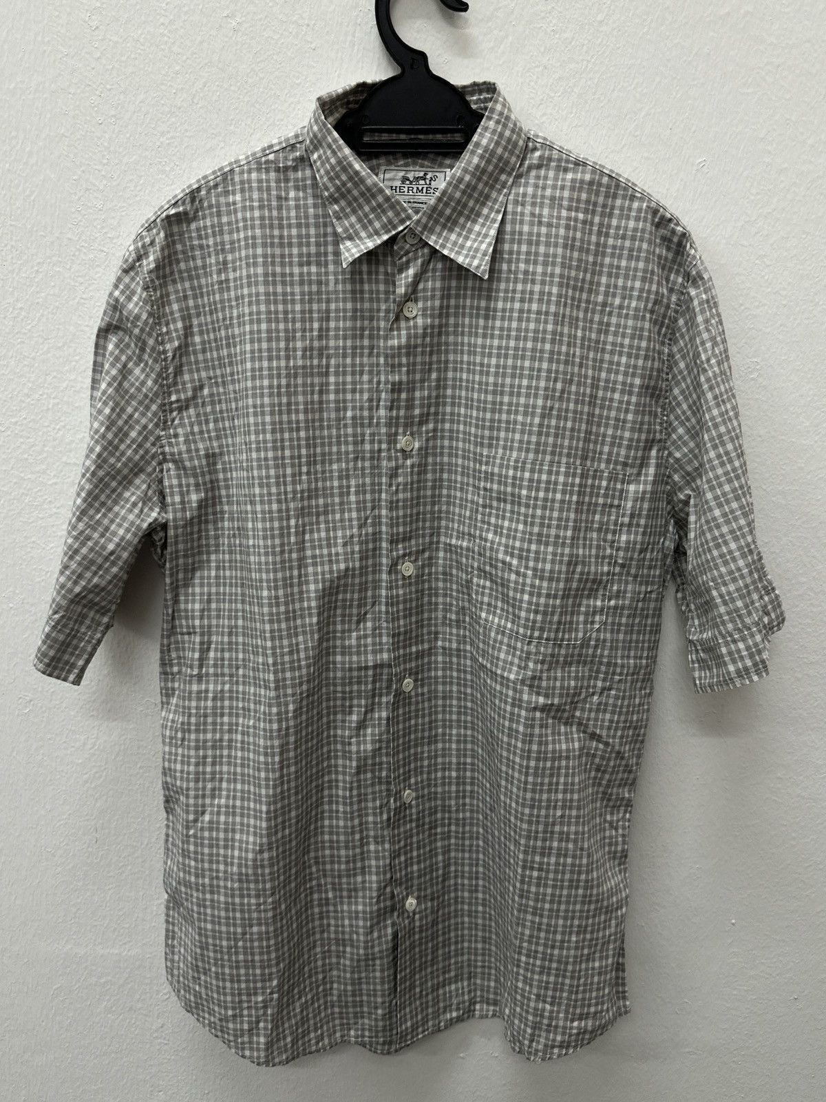 Hermes Hermes Cotton With Lamb Skin Button Up Shirt Size US M / EU 48-50 / 2 - 14 Thumbnail