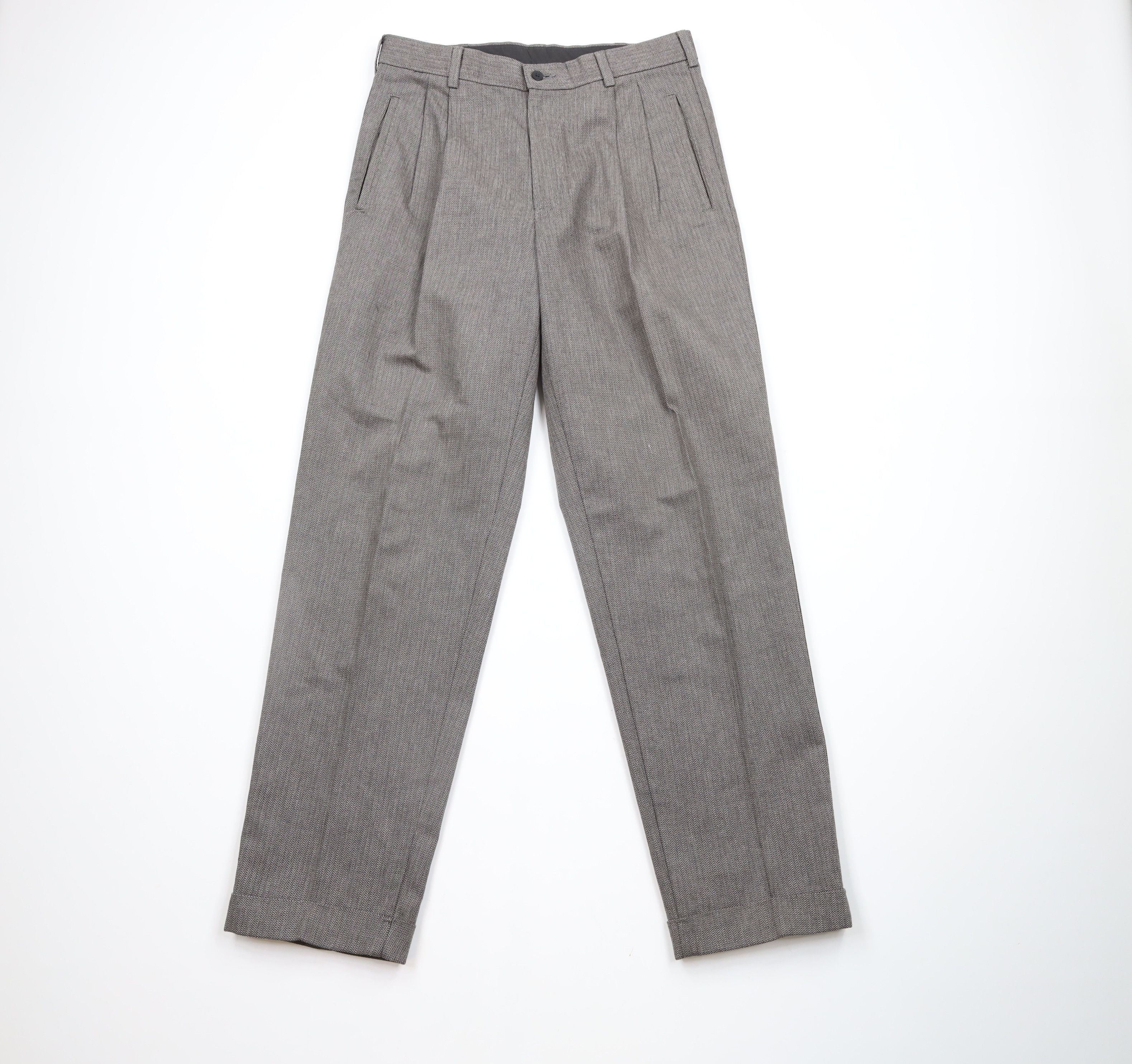 Vintage Vintage 90s Streetwear Dye Pleated Cuffed Cotton Chino Pants Size US 32 / EU 48 - 1 Thumbnail