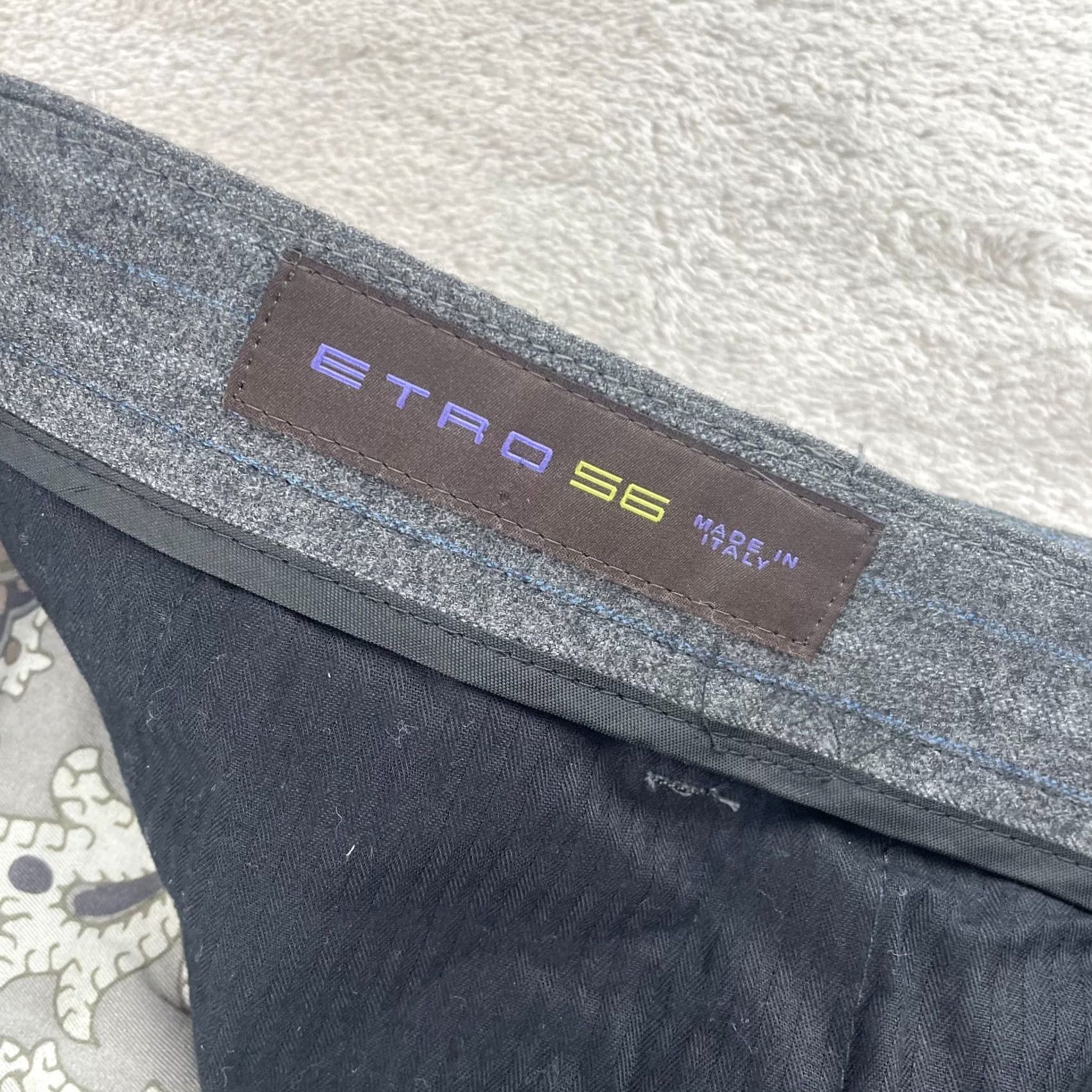 Etro ETRO Dress Pants Men 38x29 Grey Wool Pinstripe Straight Fit Made in Italy Size US 38 / EU 54 - 2 Thumbnail