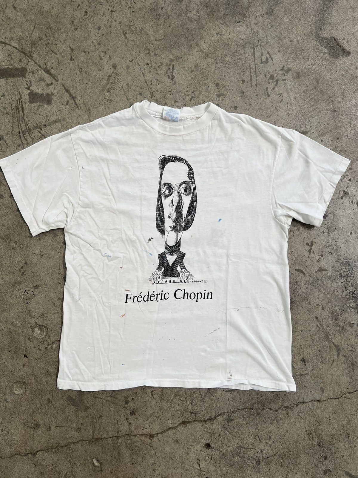 Vintage Vintage Frederic Chopin paint splatter art t shirt rare Size US L / EU 52-54 / 3 - 1 Thumbnail