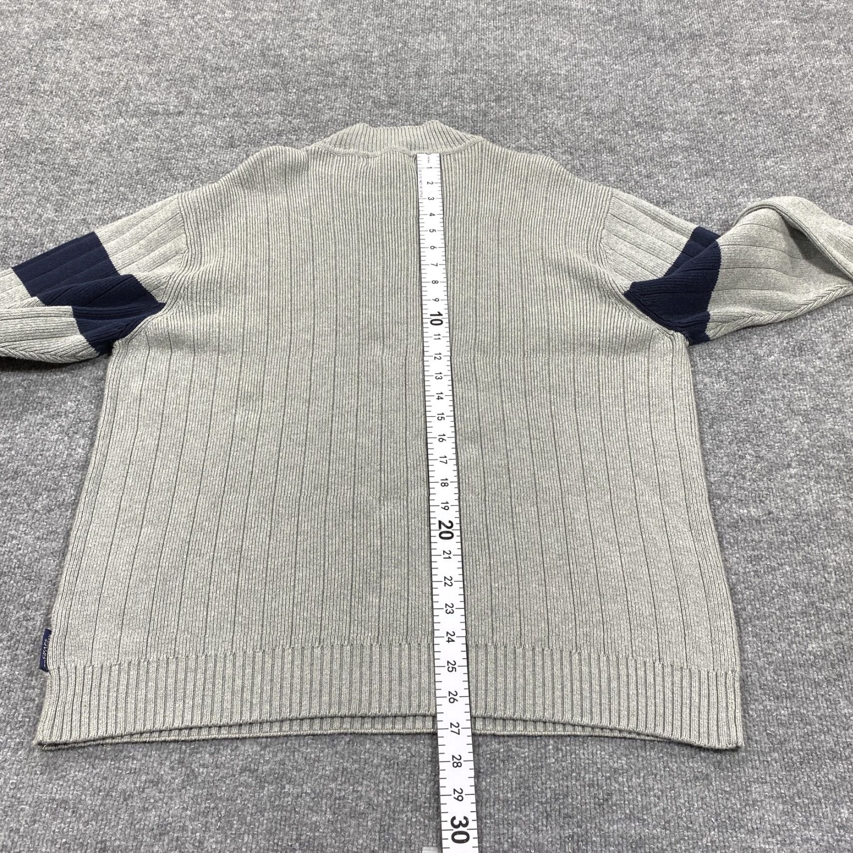 Ralph Lauren CHAPS Ralph Lauren Sweater Mens Large Gray Mock Neck Chunky-Knit Cotton Pullover Size US L / EU 52-54 / 3 - 6 Thumbnail