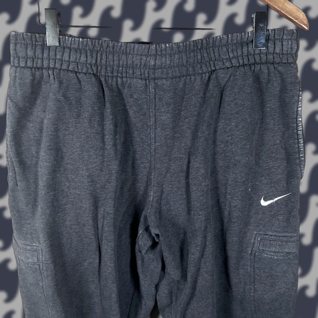Nike Nike Mens Cargo Sweatpants Dark Grey Fleece Joggers Size M Regular Elastic Drawstring Pockets Cargo Suede? Size US 31 - 1 Thumbnail