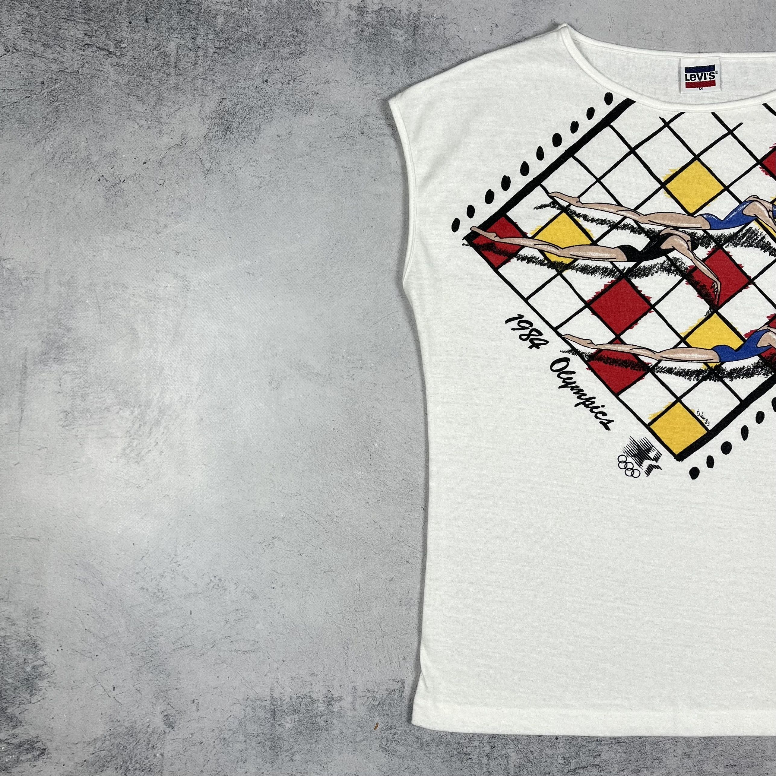Levi's Vintage Levis Olympic Games Tank Top Sleeveless 1984 Size M / US 6-8 / IT 42-44 - 4 Thumbnail