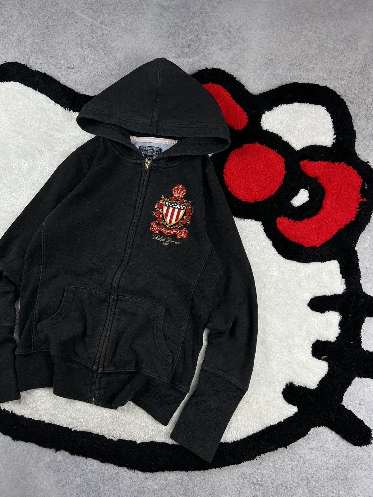 Other Vintage Polo Ralph Lauren Faded Full Zip Y2K Hoodie Size S / US 4 / IT 40 - 3 Thumbnail