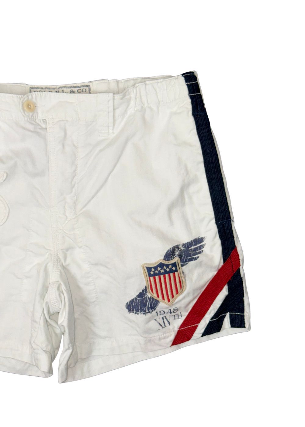 Vtg PRL Sportswear Cotton Shorts White Military Yacht Size M image 7