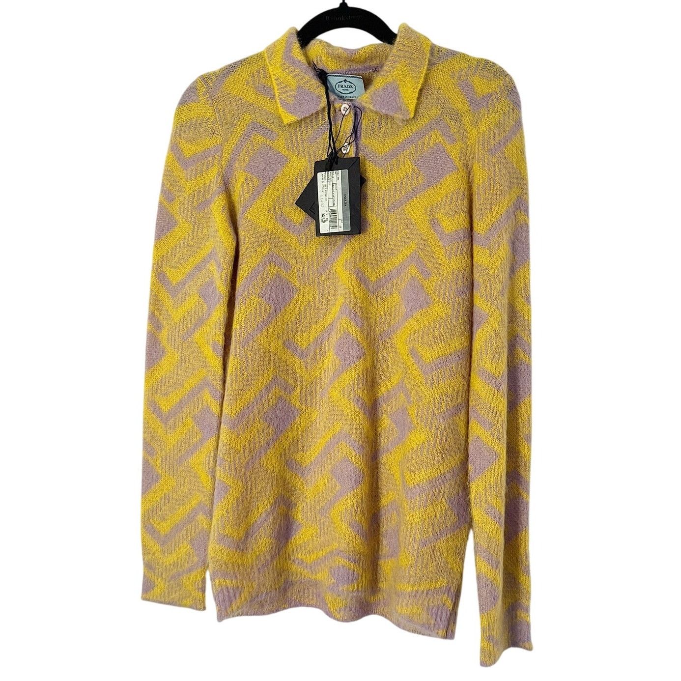 Prada Prada NWT Women's Mohair Polo Multicolor Sweater Size L / US 10 / IT 46 - 1 Thumbnail
