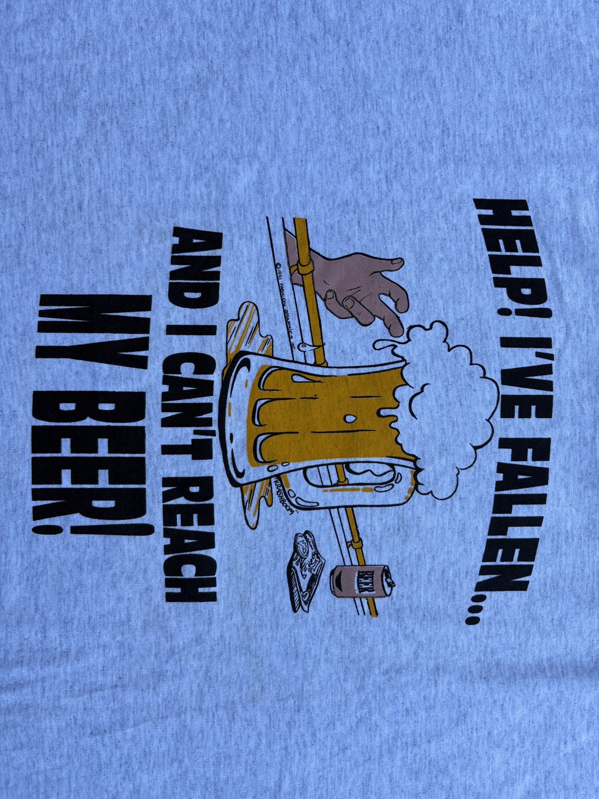 Hanes Vintage 1991 Screen Stars “Help! I’ve Fallen” T-Shirt Sz. XL Size US XL / EU 56 / 4 - 4 Thumbnail