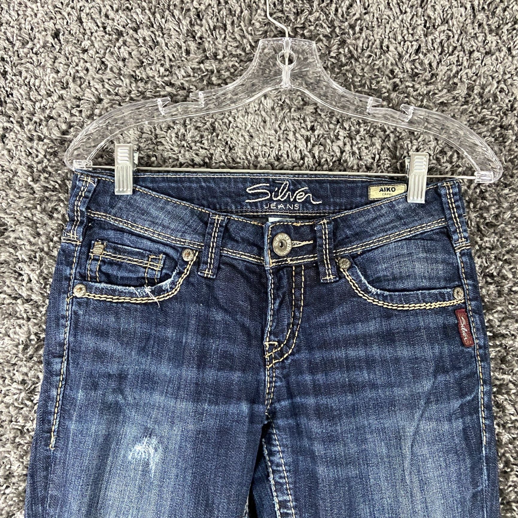 Silver Jeans Co. SILVER JEANS Aiko Distressed Capri Jeans Blue Women’s 26 Size 26" / US 2 / IT 38 - 7 Thumbnail