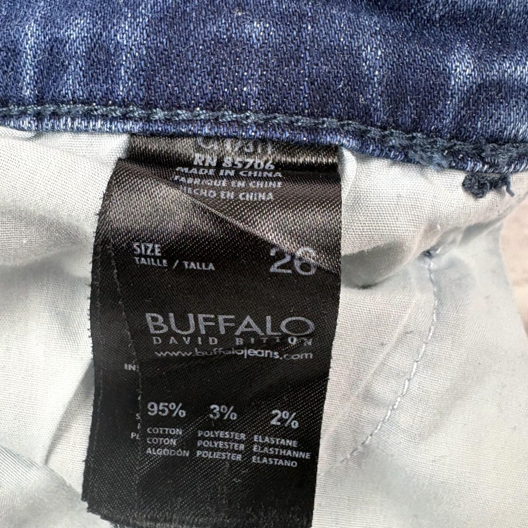 Buffalo David Bitton Buffalo David Bitton Jeans Womens 26 Medium Blue Distressed Skinny 27x27 Jeans Size 26" / US 2 / IT 38 - 7 Thumbnail