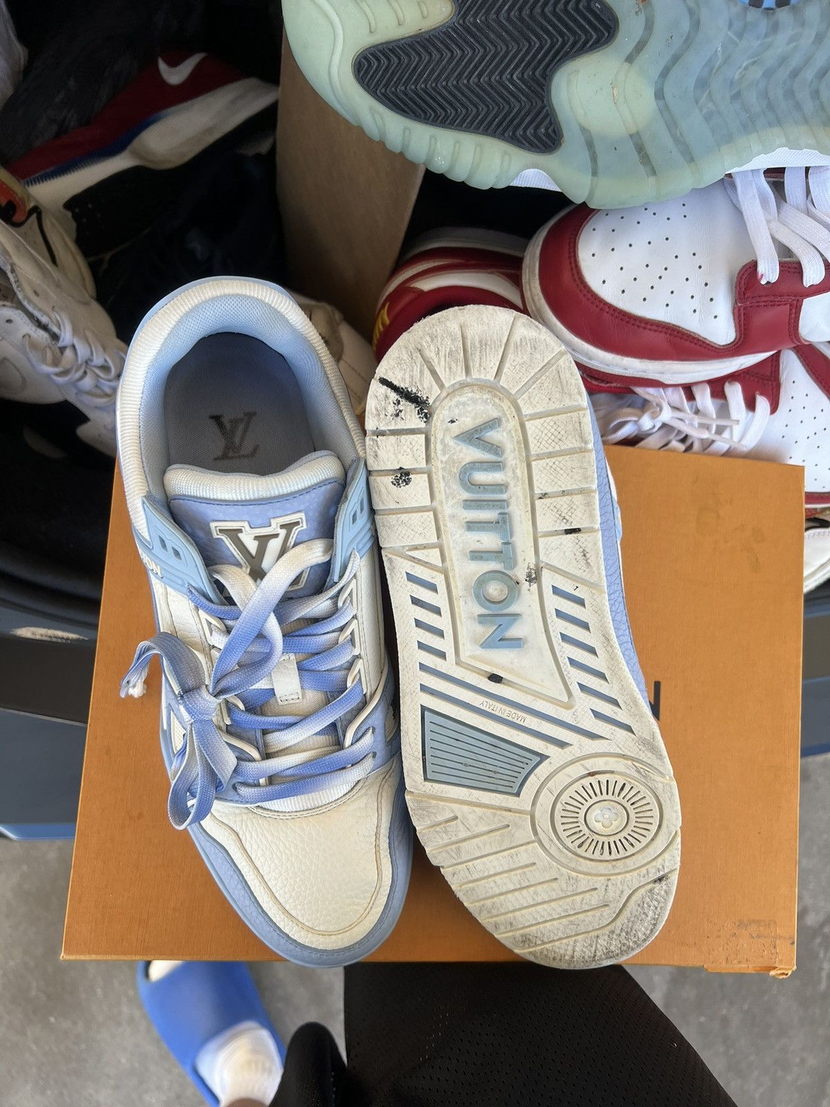 Louis Vuitton Louis Vuitton LV Trainer Blue White Size US 8.5 / EU 41-42 - 14 Thumbnail