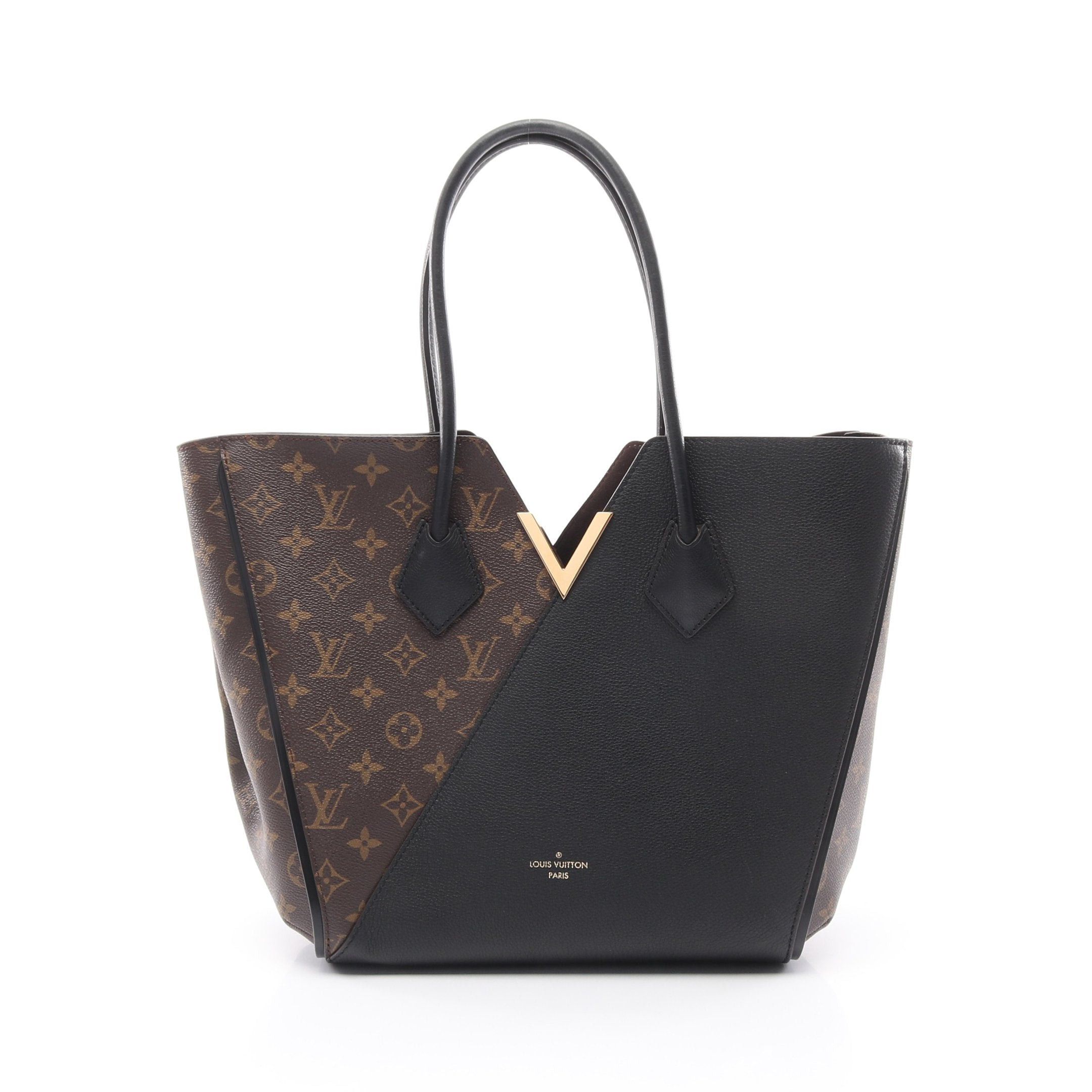 Louis Vuitton Kimono Mm Monogram Noir Handbag Tote Bag Leather Brown Black