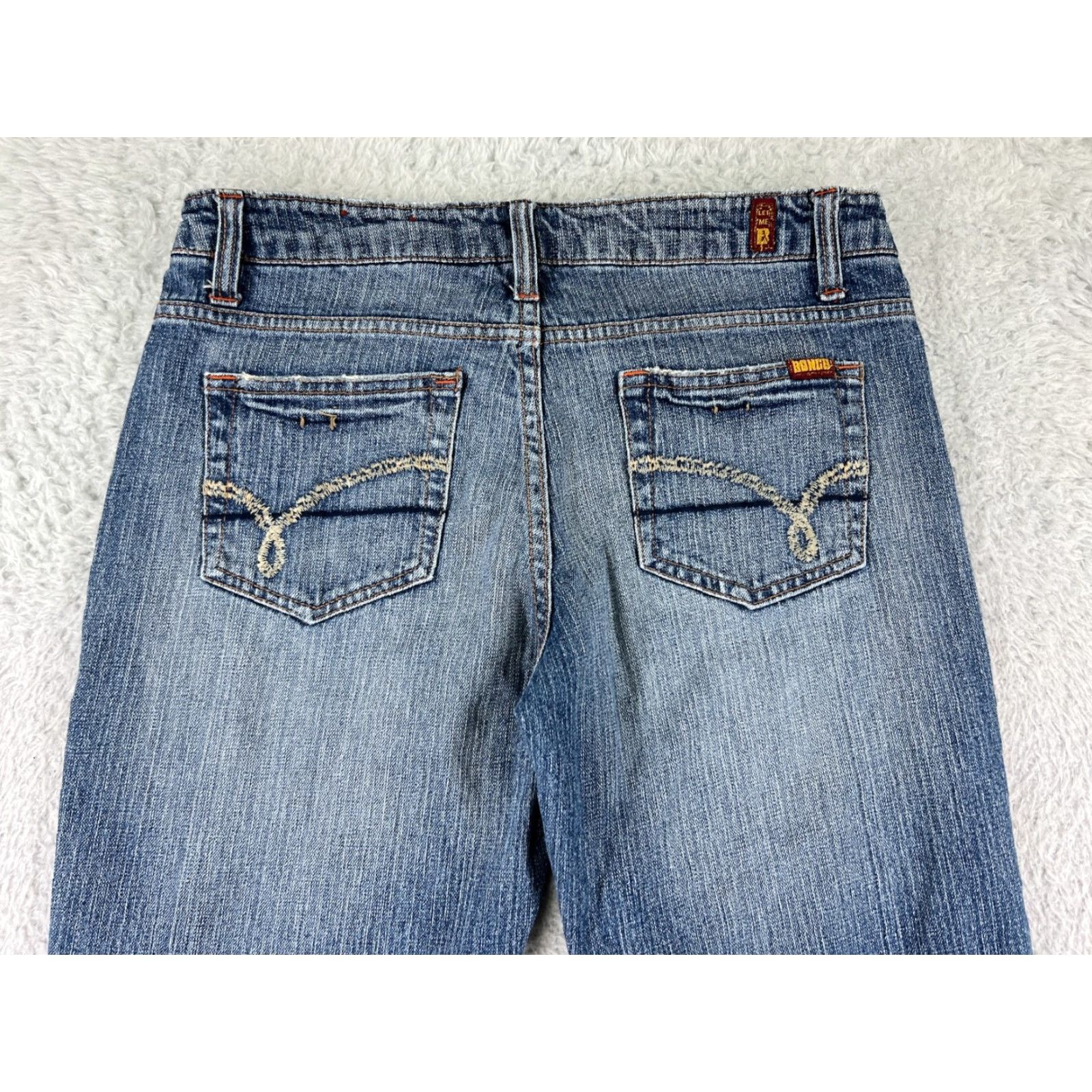 Vintage Bongo Jeans Women Bootcut Denim 7 Blue Mid Rise Stretch 5-Pocket Design Inseam 31 Regular Size 28" / US 6 / IT 42 - 3 Thumbnail