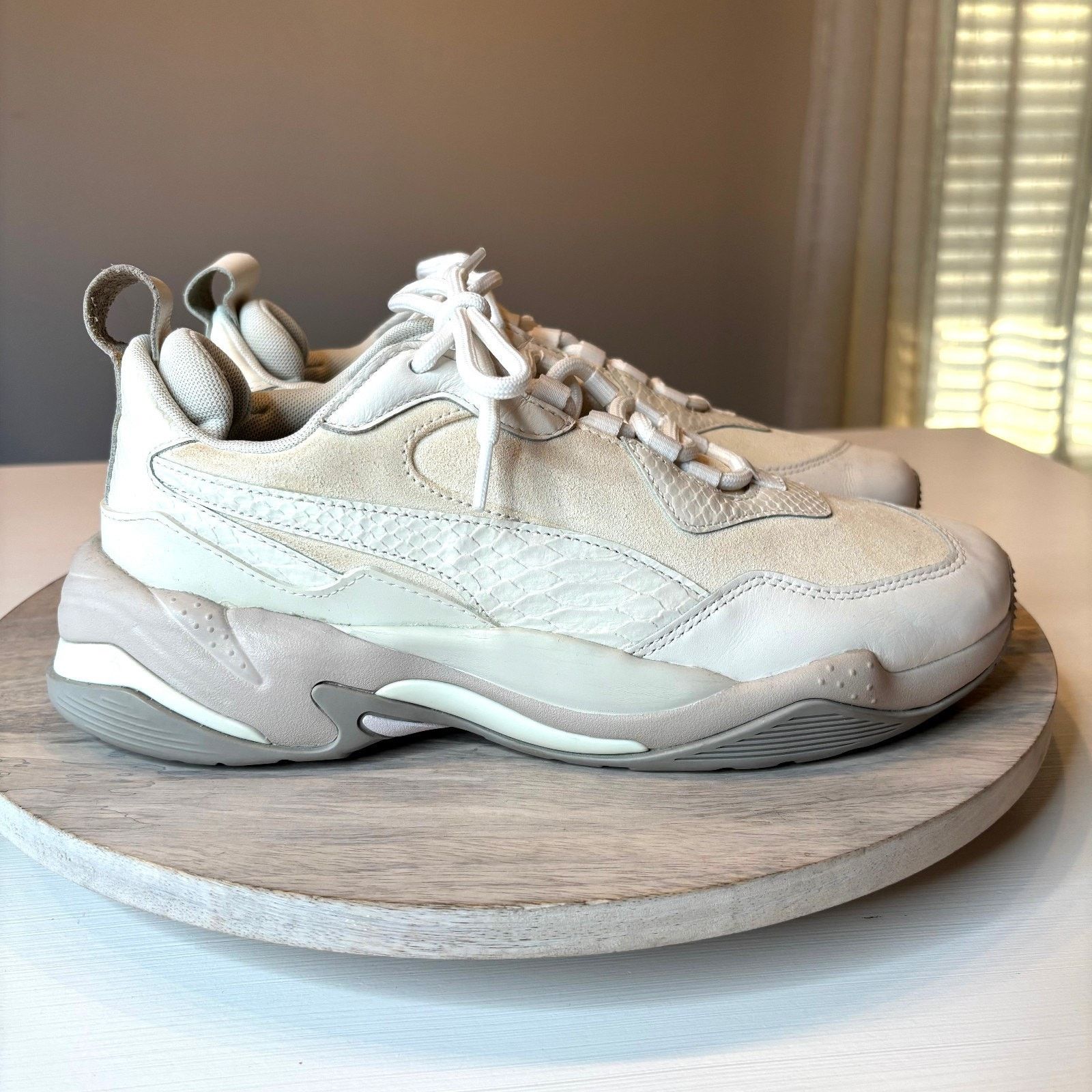 Puma Puma Thunder Desert Cream Leather Chunky Sneakers Size 10 Size US 10 / IT 40 - 2 Thumbnail