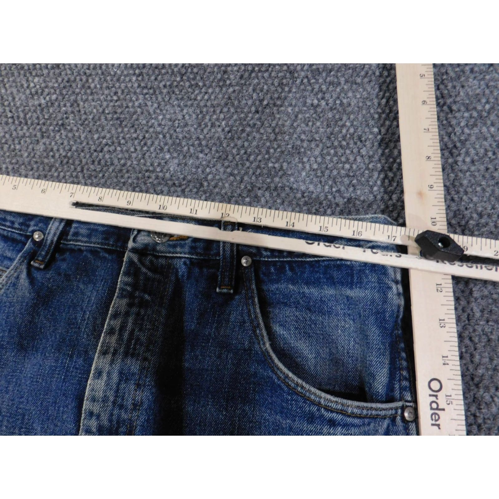 Wrangler VINTAGE Wrangler Jeans Mens 36x34 Blue Denim Straight Leg TwoX Skull Patch 90s Size US 36 / EU 52 - 5 Thumbnail