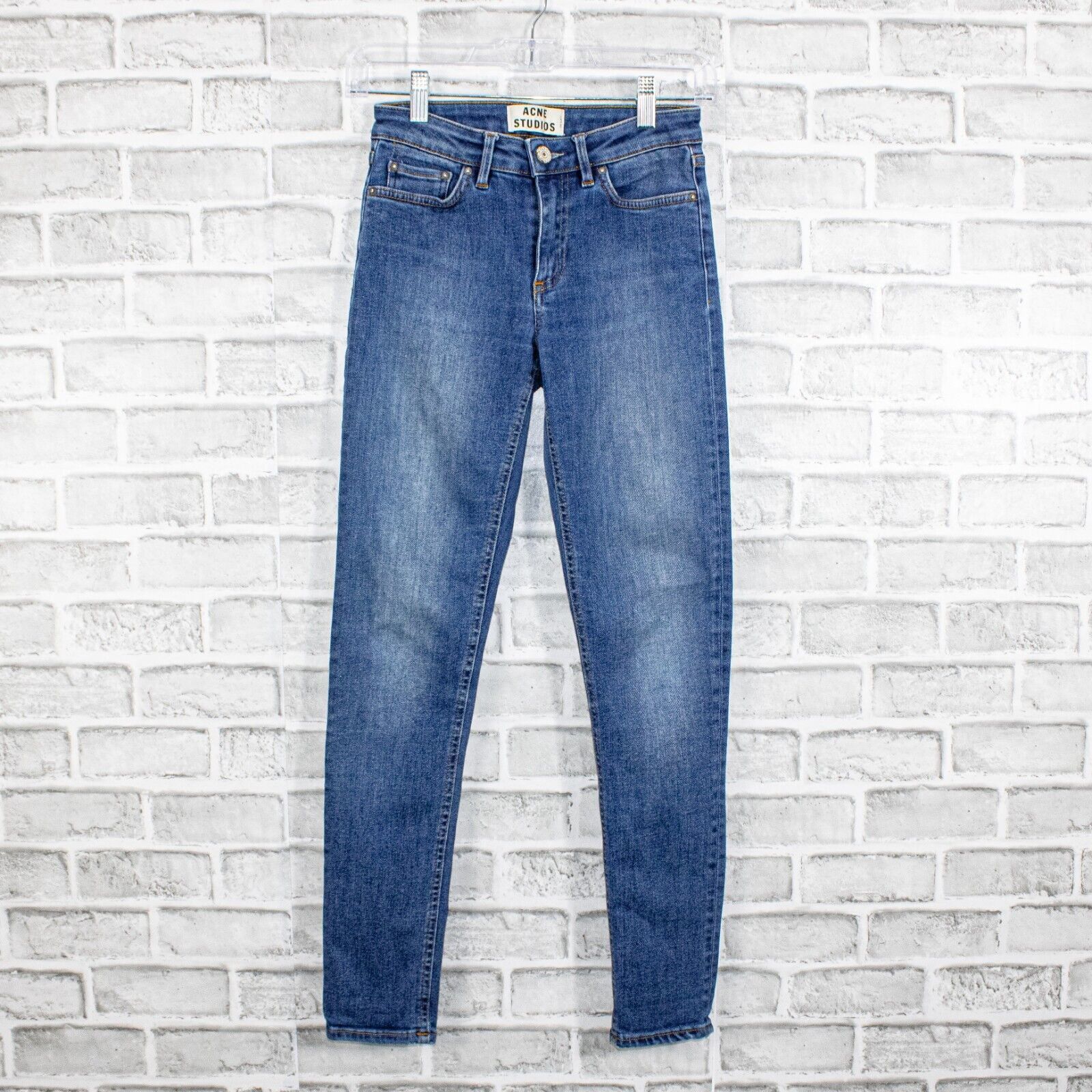 Acne Studios Acne Studios Women's Size 25 Skin 5 Denim Jeans in Used Blue Size 25" / US 0 / IT 36 - 1 Thumbnail