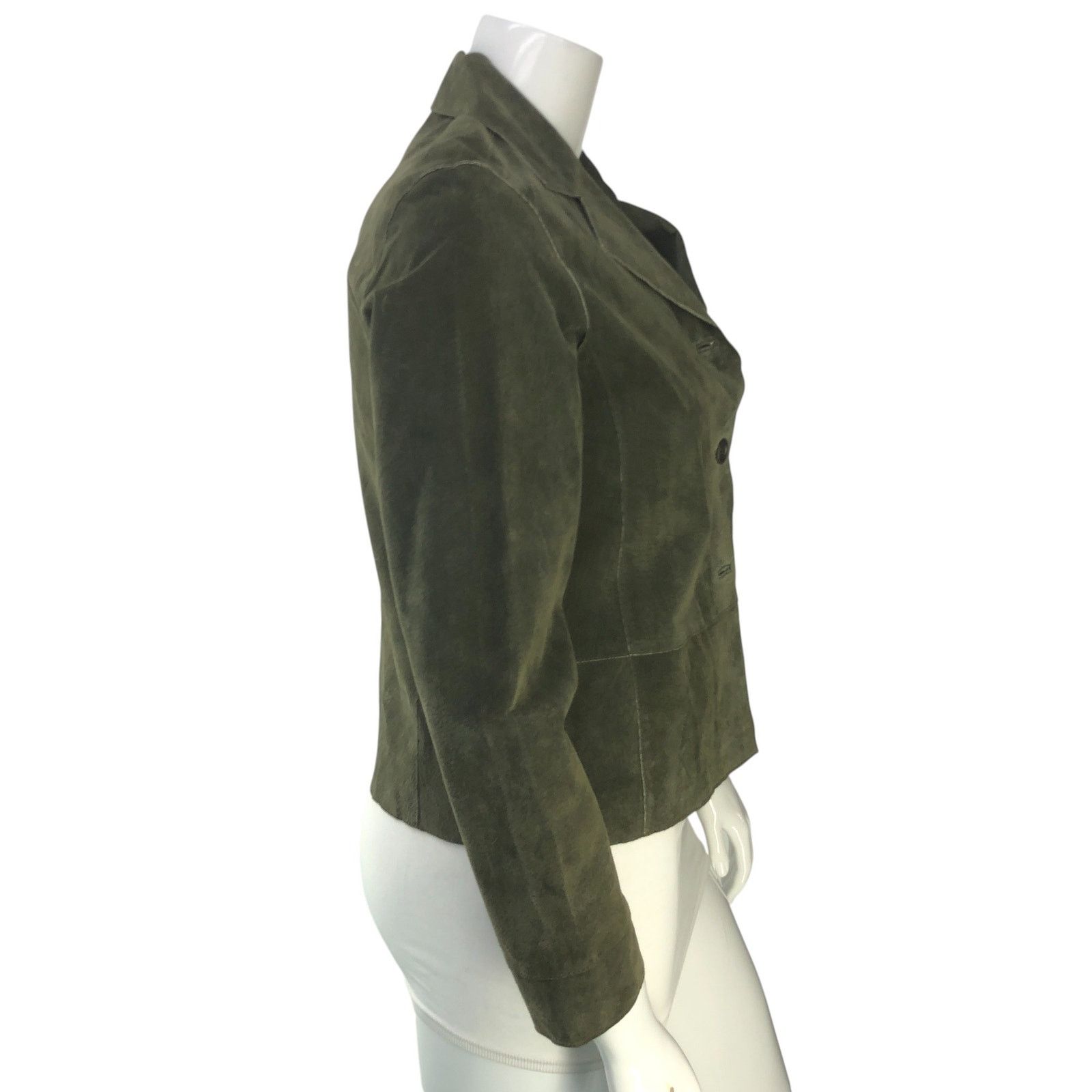 Chicos Chicos Women Size 1 US 8 Jacket Shirt Shacket Leather Green Size M / US 6-8 / IT 42-44 - 9 Thumbnail