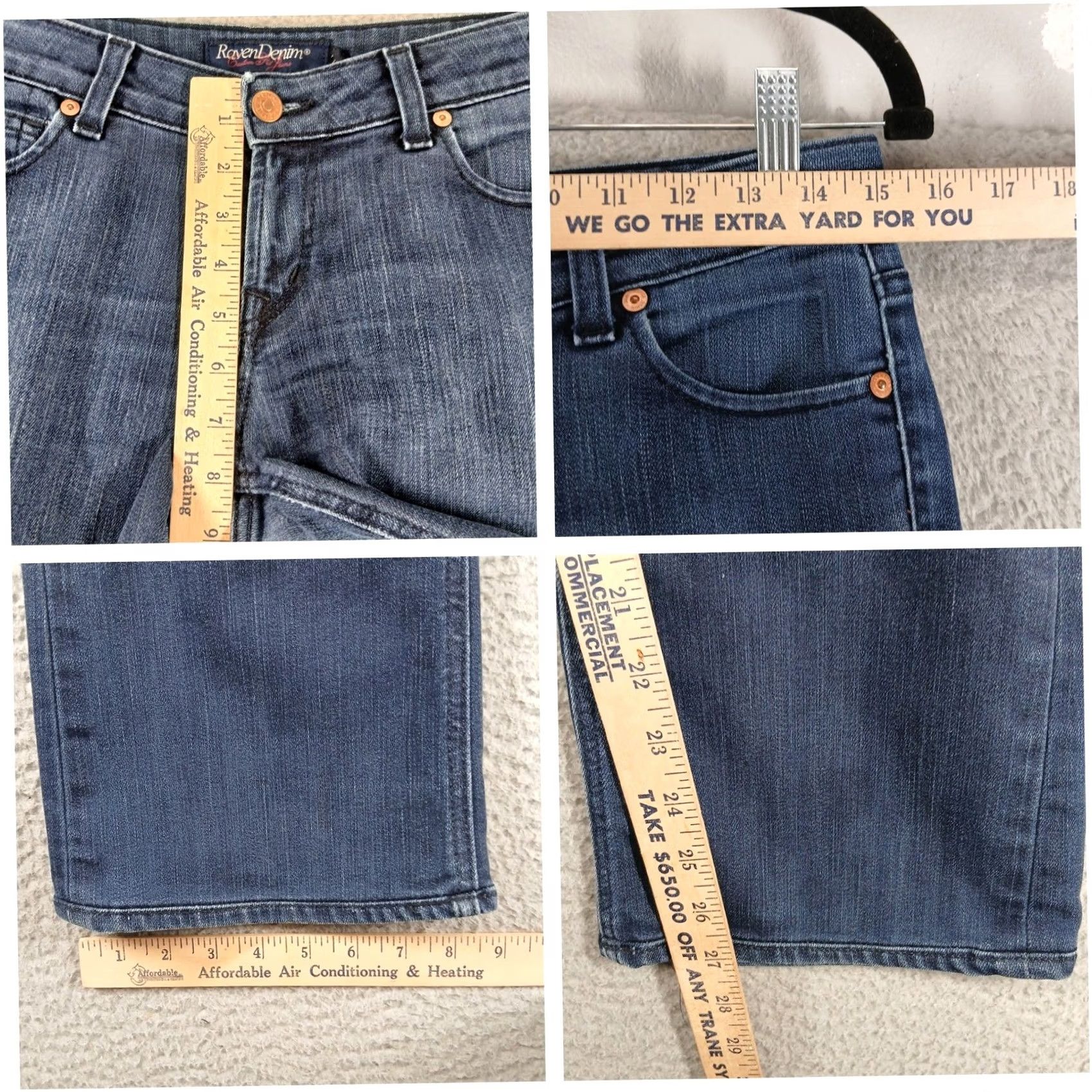 Denime VINTAGE Raven Denim Sadie Bootcut Jeans Koop Indigo Dark Wash 28 Womens Bootscut Jeans 5-Pocket Denim Blue Modern Classic Fit Y2K Style Size 28" / US 6 / IT 42 - 5 Thumbnail