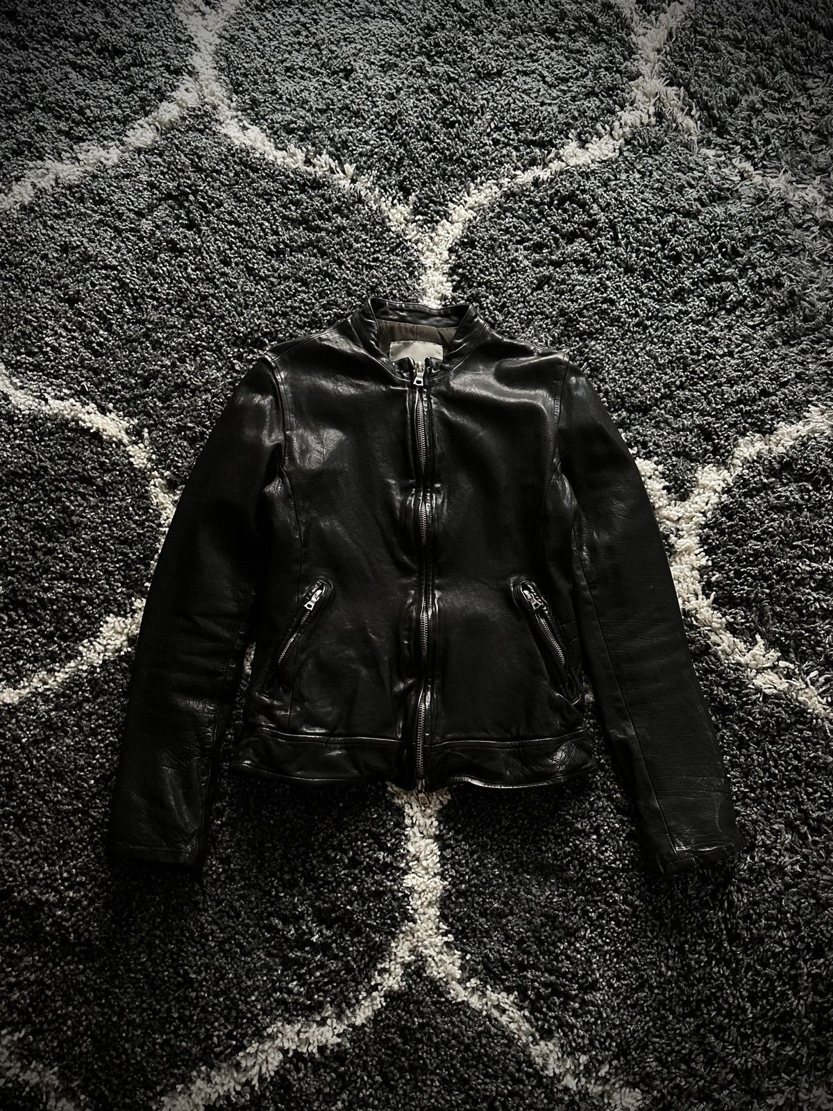 image of Isamu Katayama Backlash Isamu Katayama Leather Jacket in Black, Men's (Size XS)