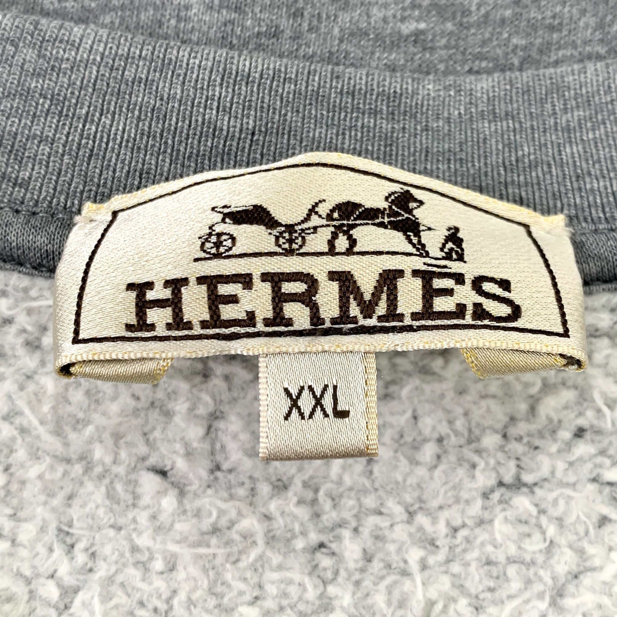 Hermes Hermes Gray Cotton Sweatshirt Horse Embroidery Medium Unisex Size XXL / US 16-18 / IT 52-54 - 7 Thumbnail