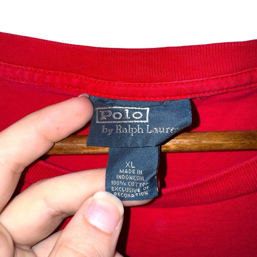 Polo Ralph Lauren 90s Polo Ralph Lauren Ralph Red Cotton S/S T-Shirt Sz XL Size US XL / EU 56 / 4 - 2 Thumbnail