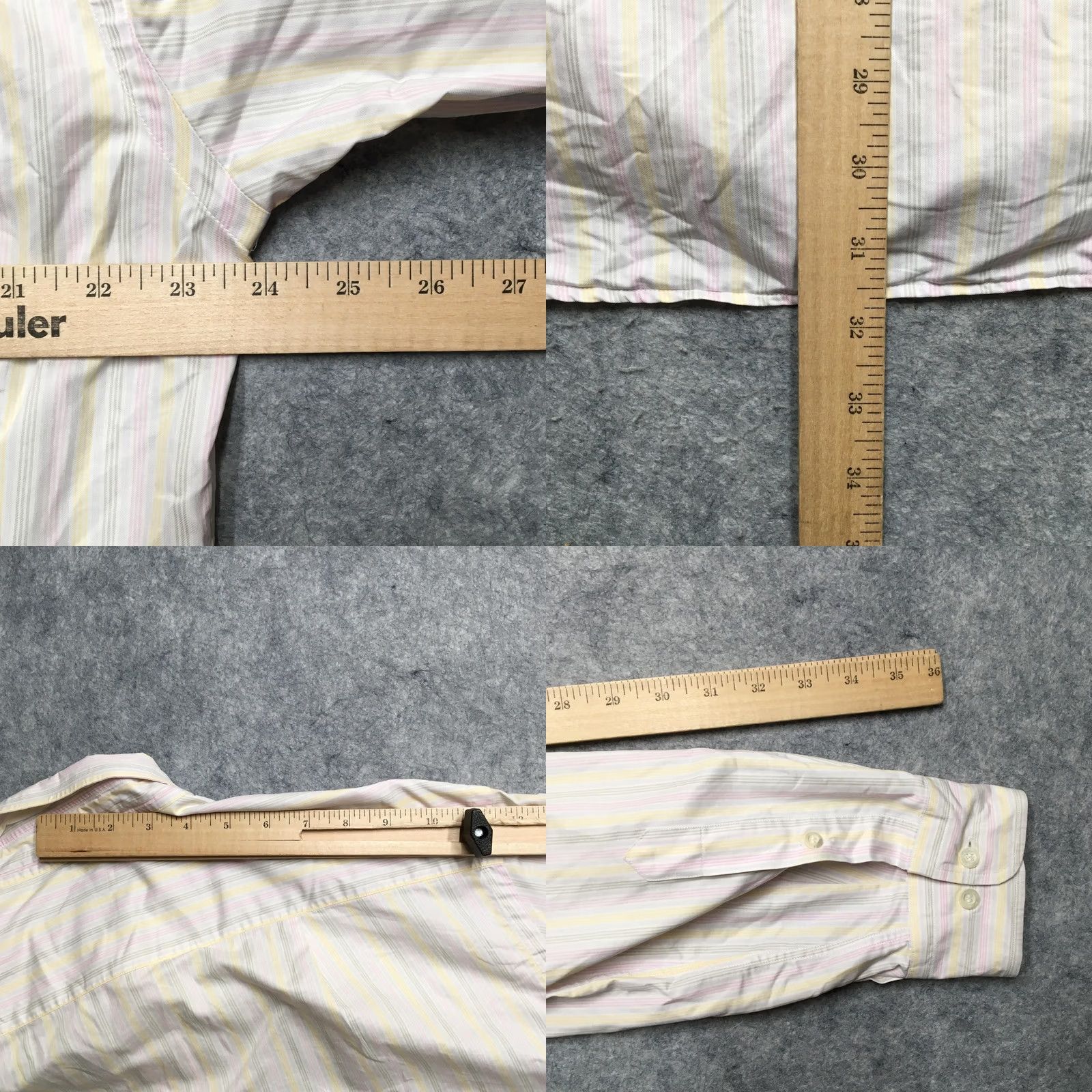 Brioni Brioni Shirt Mens XL Stripe Button-Down Italy Neiman Marcus Luxury Dress Shirt Color White Size 46R - 9 Thumbnail