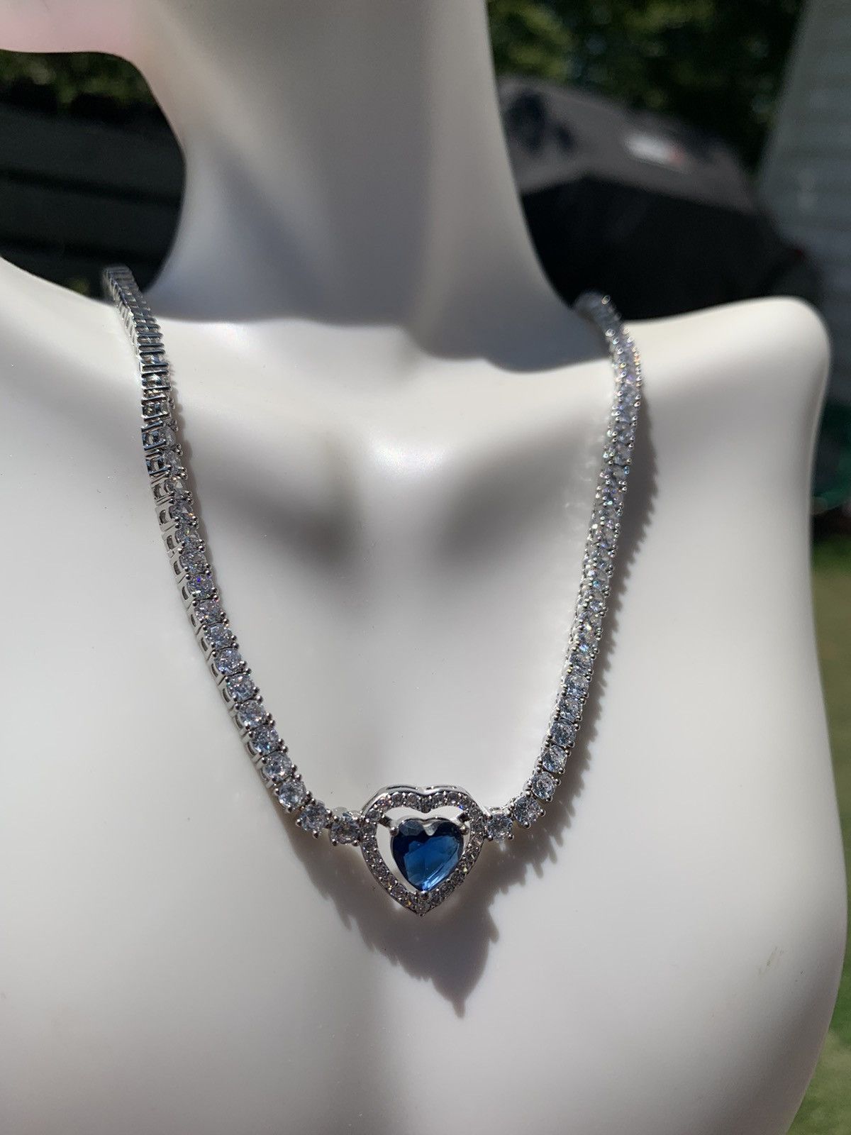 Designer Stella Rose FINE SILVER PLATED diamond paved Tennis necklace Size ONE SIZE - 1 Thumbnail
