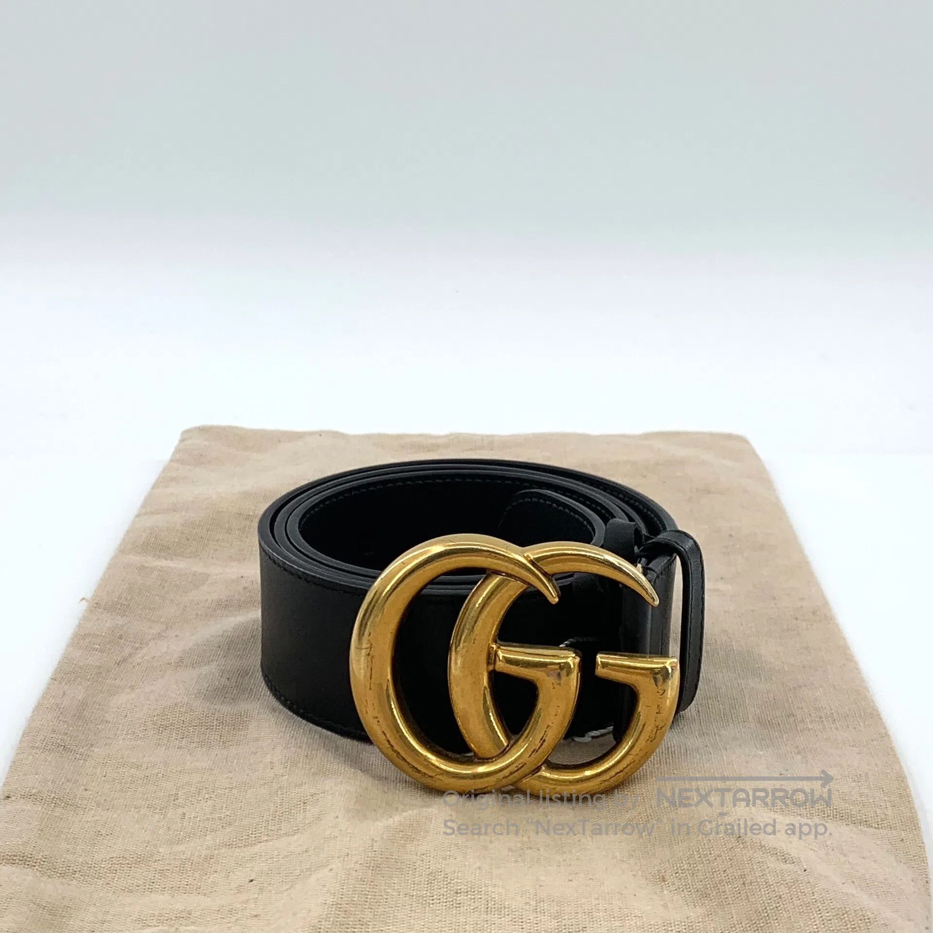 Gucci Guicci Black Double G Buckle Leather Belt| Size ONE SIZE - 8 Thumbnail